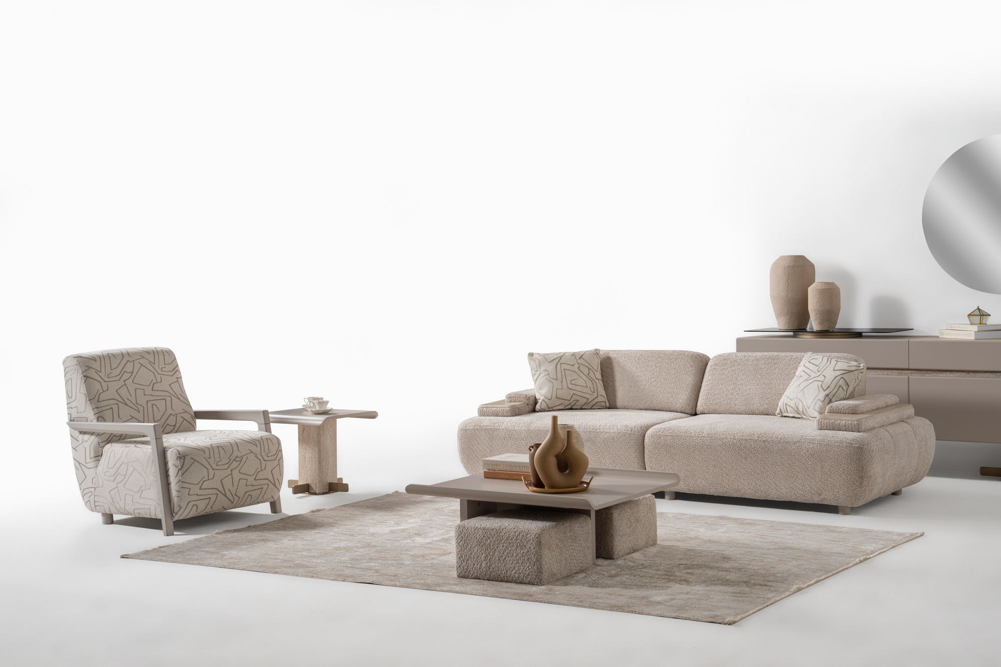 Toscana Sofa 2-Sitzer Beige