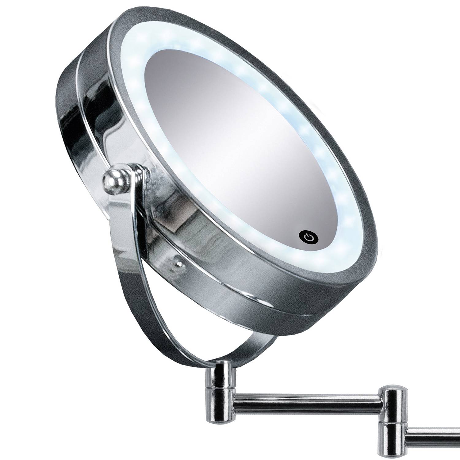 Kosmetikspiegel Lumi Chrom Spiegelglas Silber