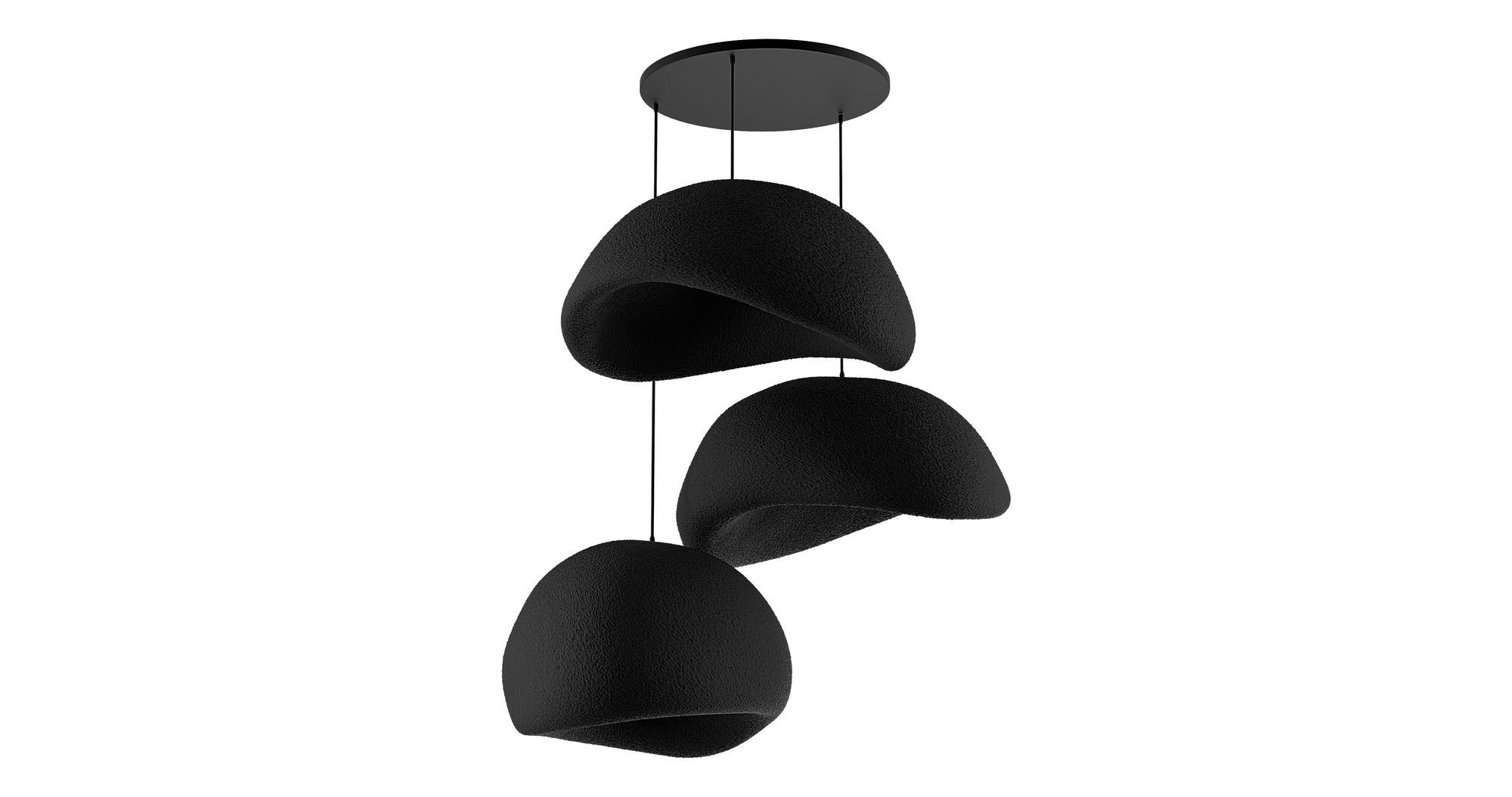 3-Flammig Wabi Sabi Sandhollows Pendelleuchte Schwarz