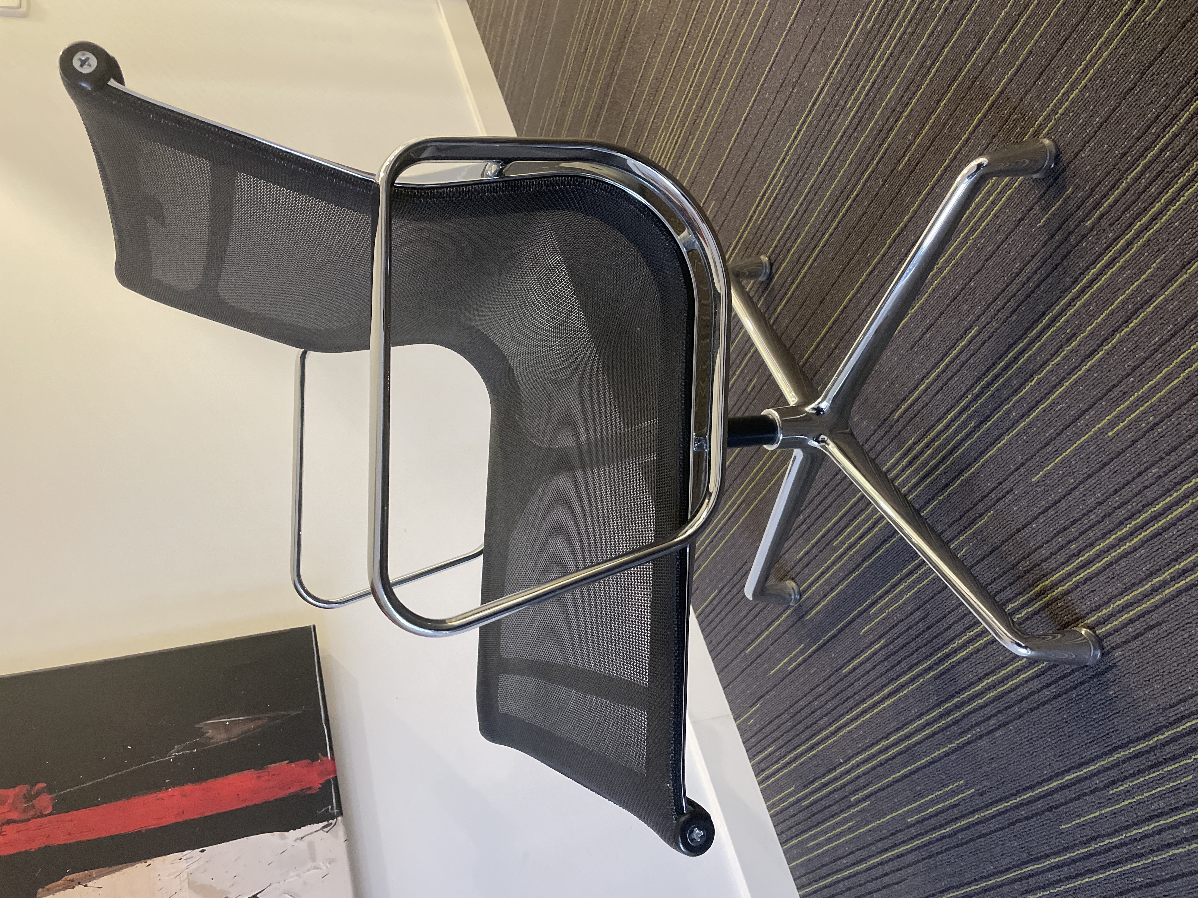 Charles Eames EA108 Aluminium Chair Netzstoff Schwarz