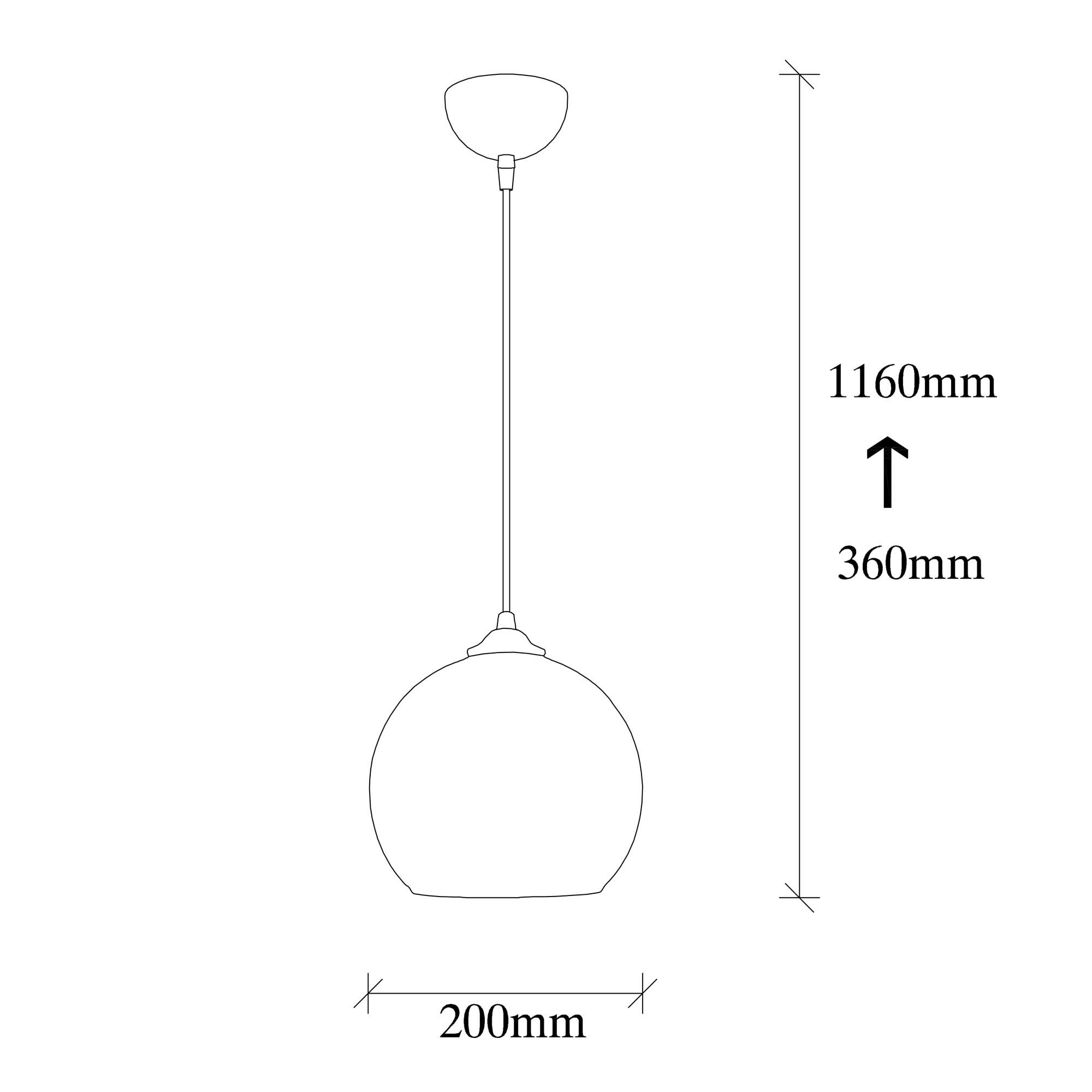 Deckenleuchte Metall Schwarz Honigfarben Ø 20cm