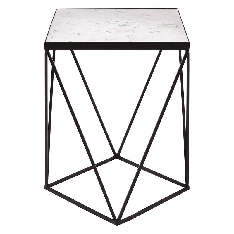 Shalimar Square Black Finish Basis-Beistelltisch
