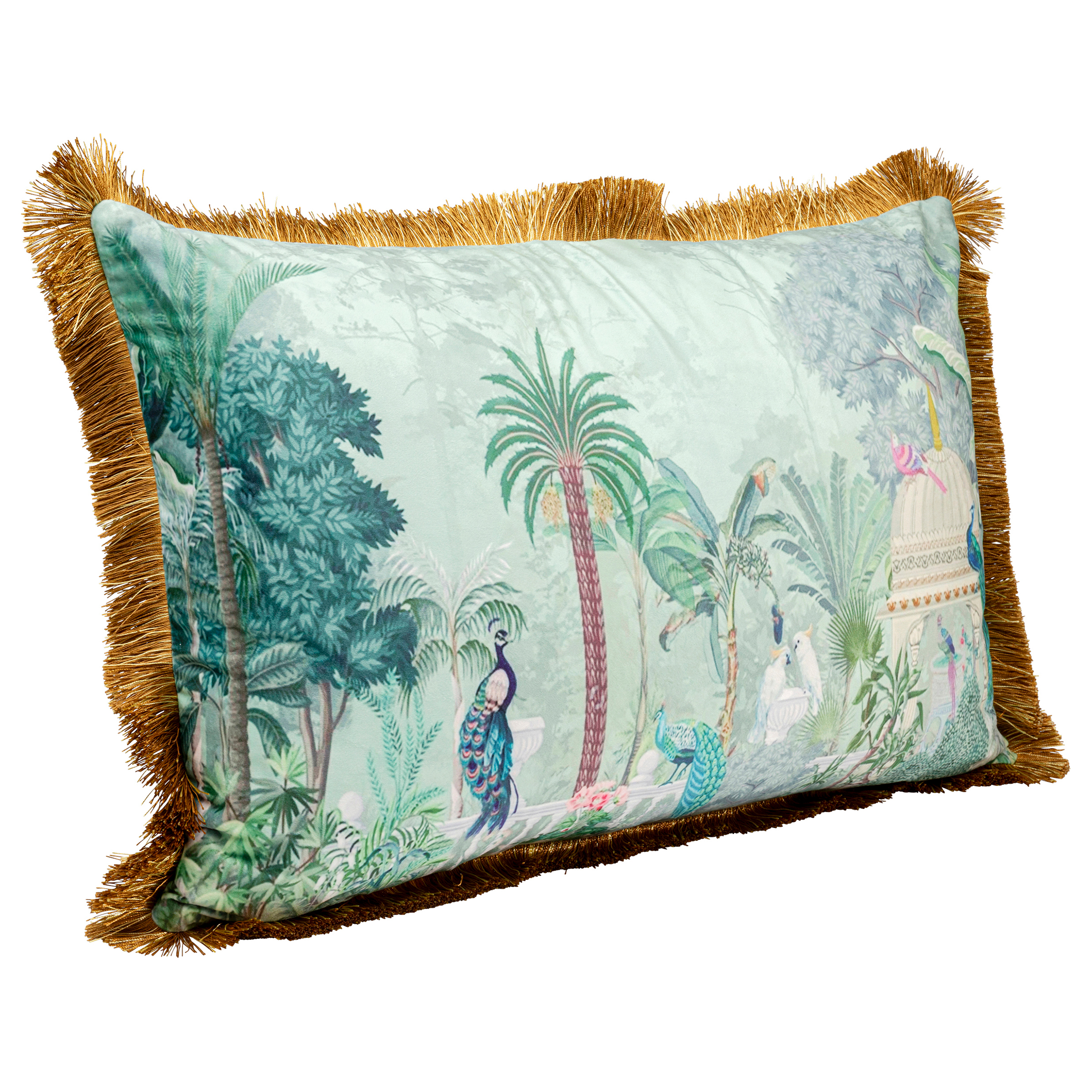 Jungle Tempel Dekokissen Mehrfarbig