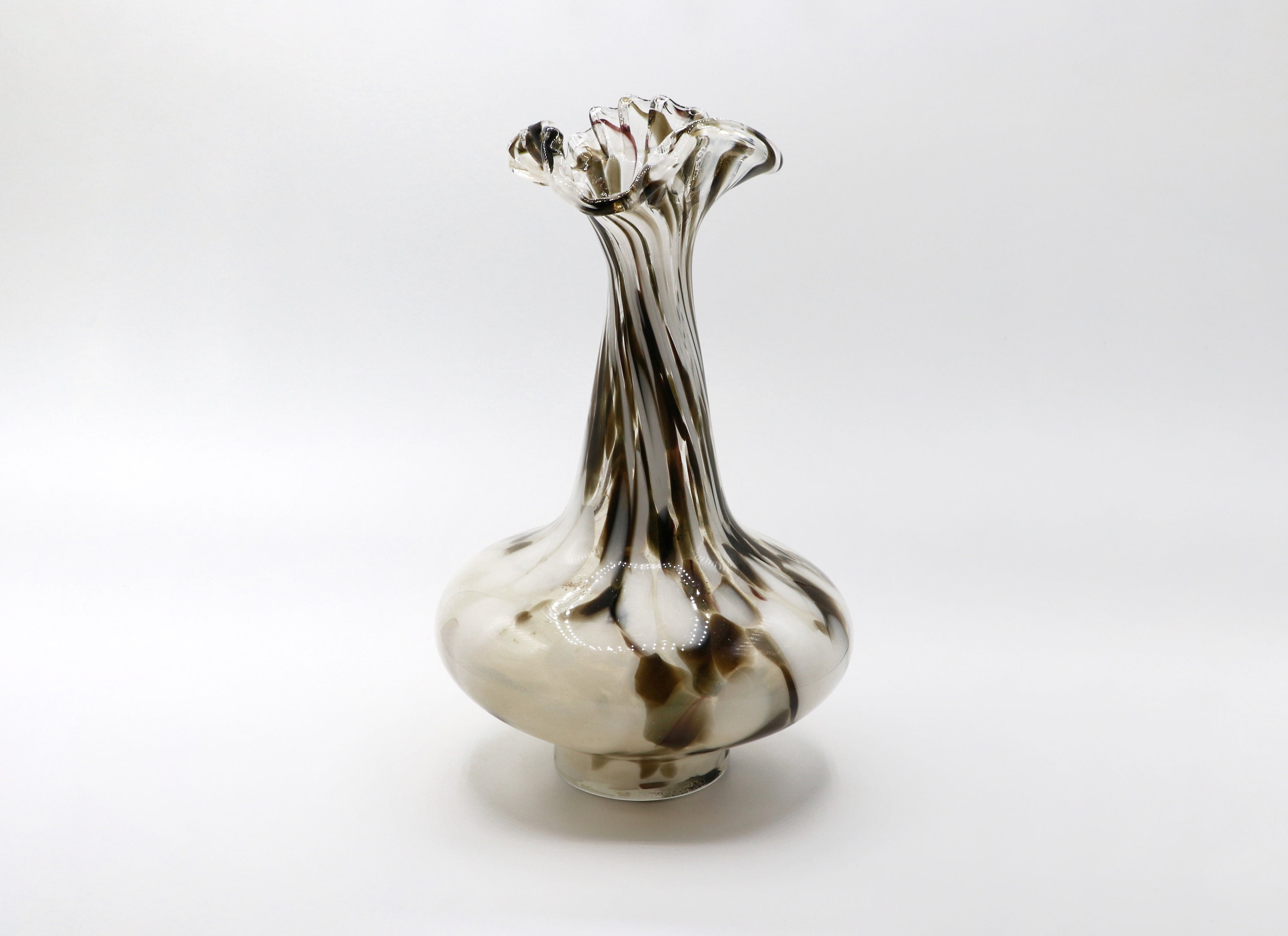 Vintage Murano Swirl Blumenvase Italien 1970er Jahre