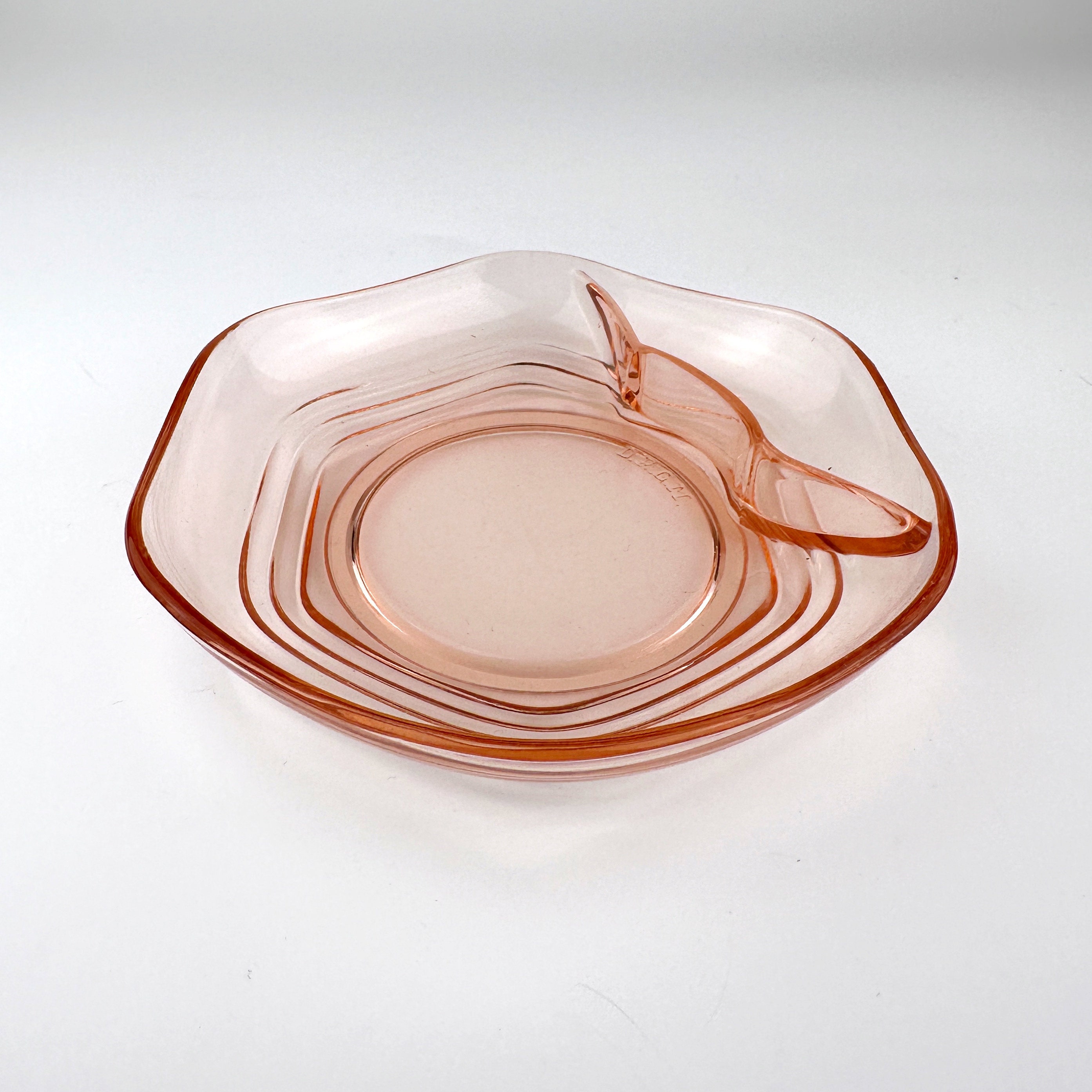 8x Rosalin Compote Bowls Glass 1930s