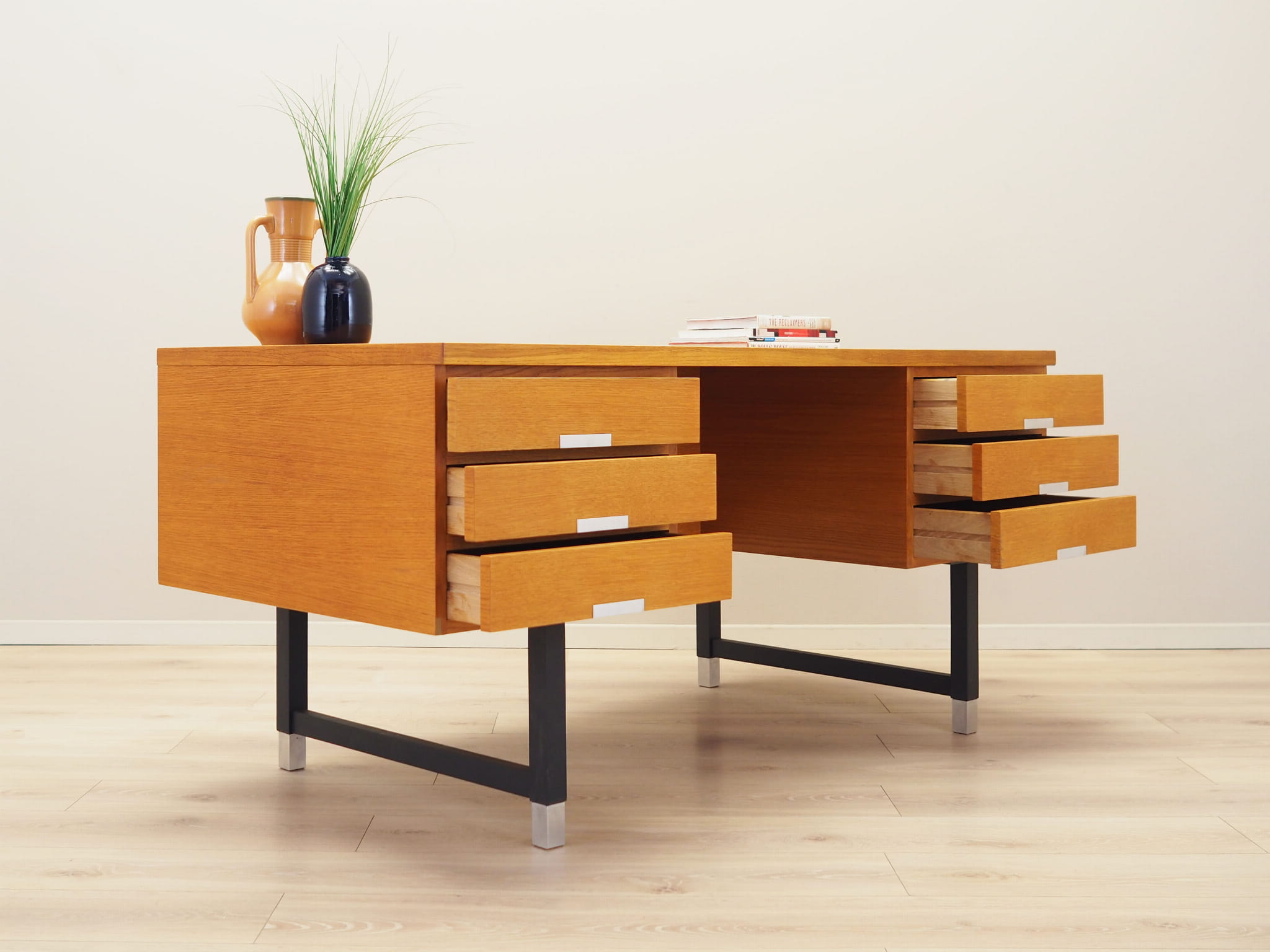 Vintage desk ash wood 1970s