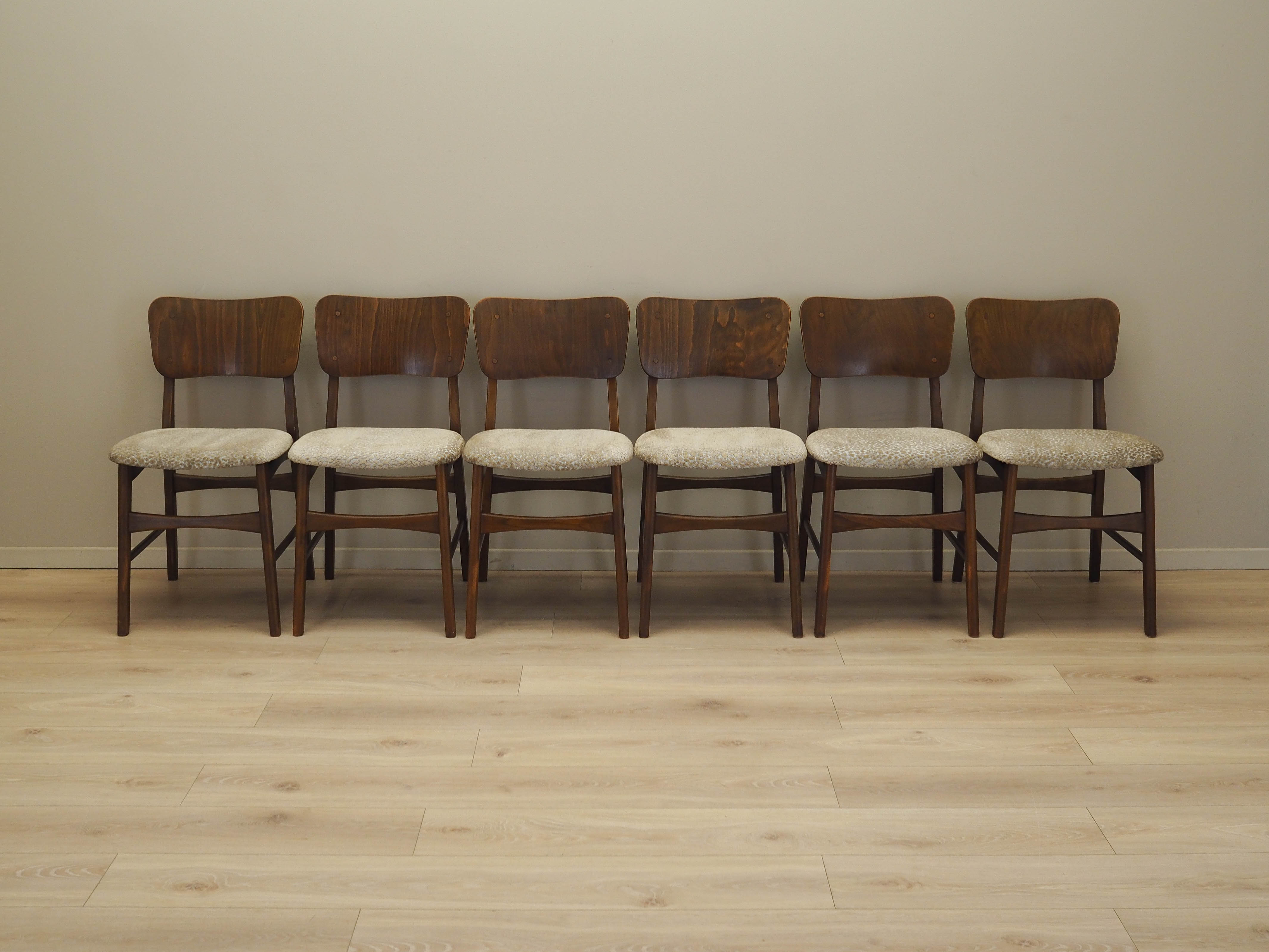 6x Stuhl-Set Braun 1960er Jahre