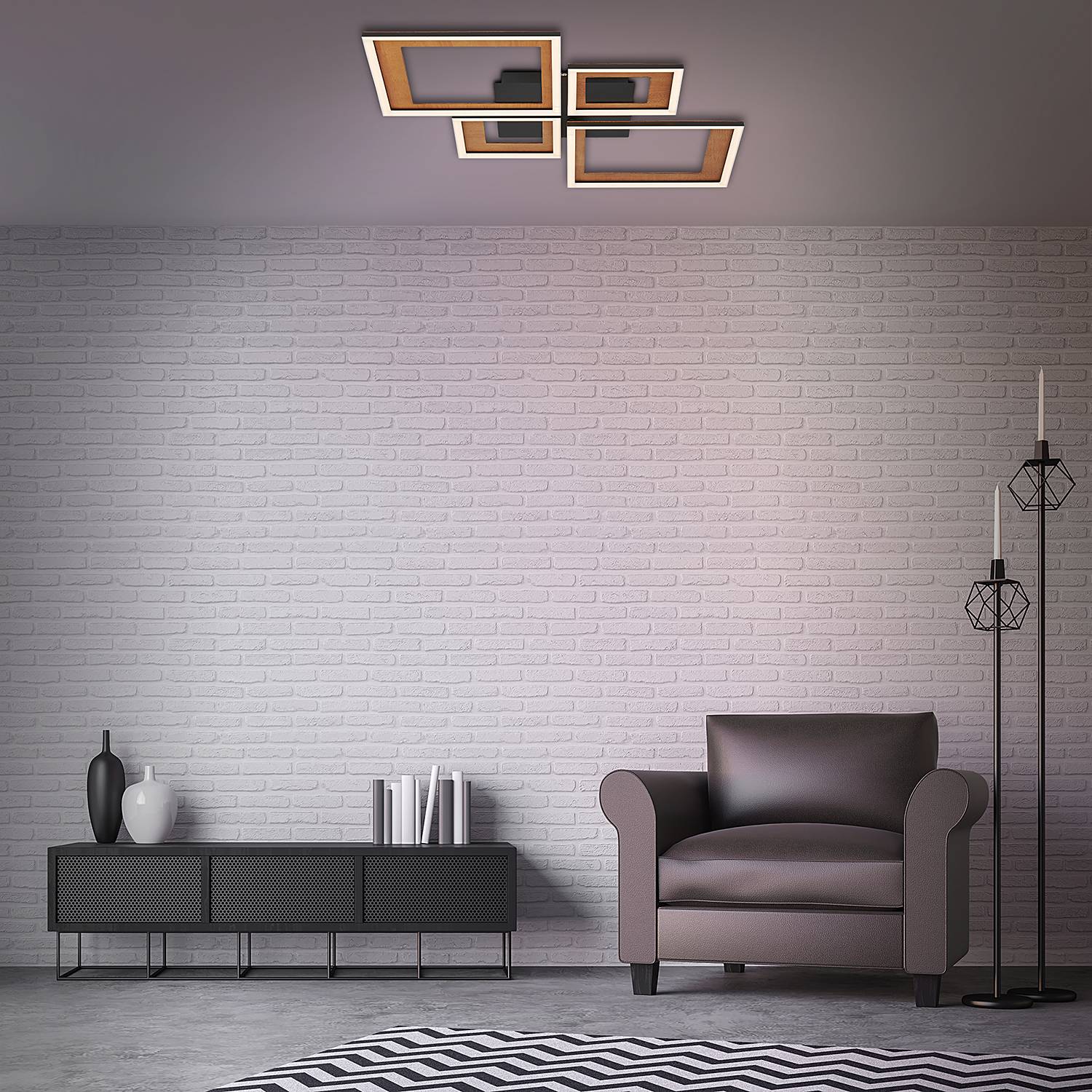 LED-Deckenleuchte Frame XI Nylon Eisen