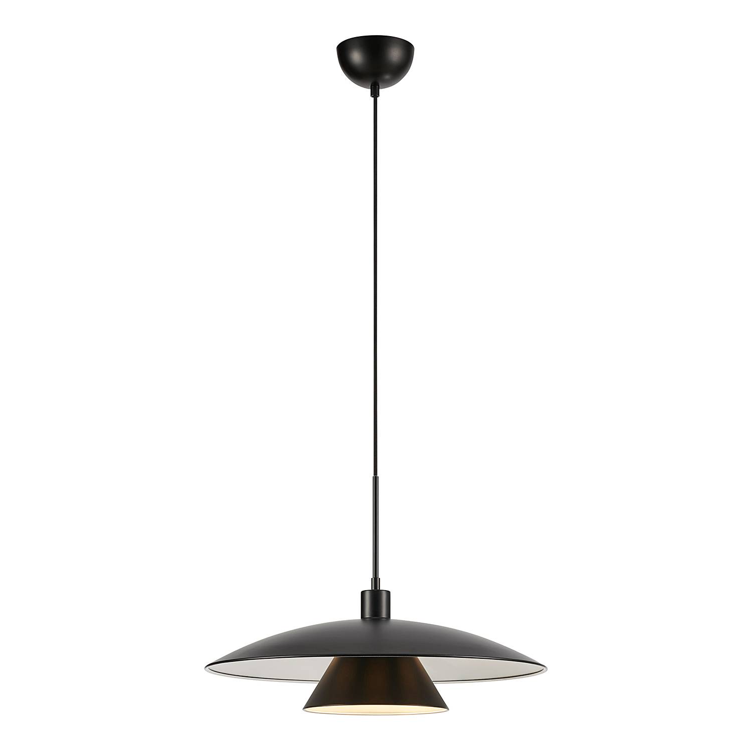 1-Flame Pendant Lamp Millinge Iron Black