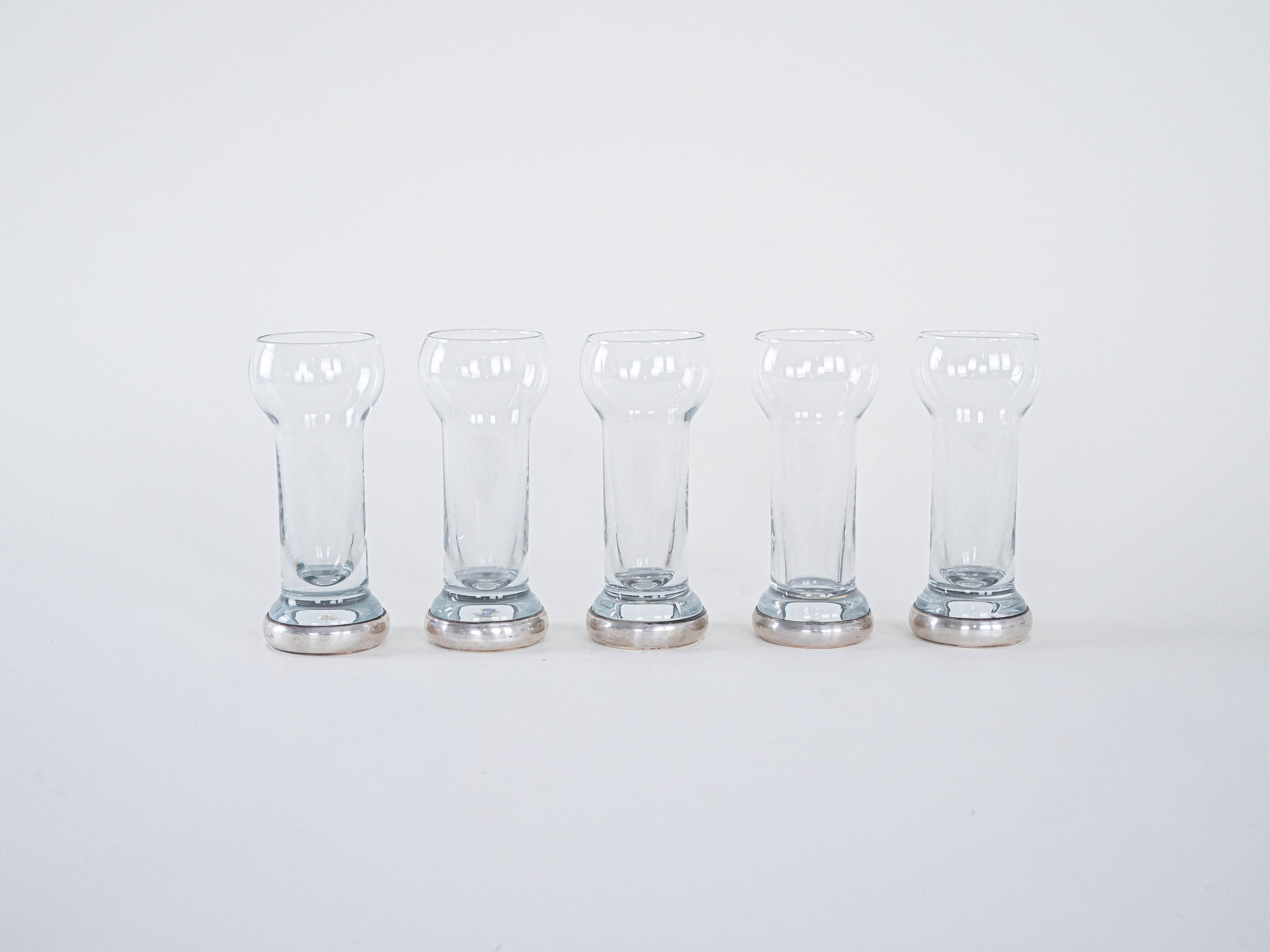 5er-Set Gläser Transparent 1970er Jahre