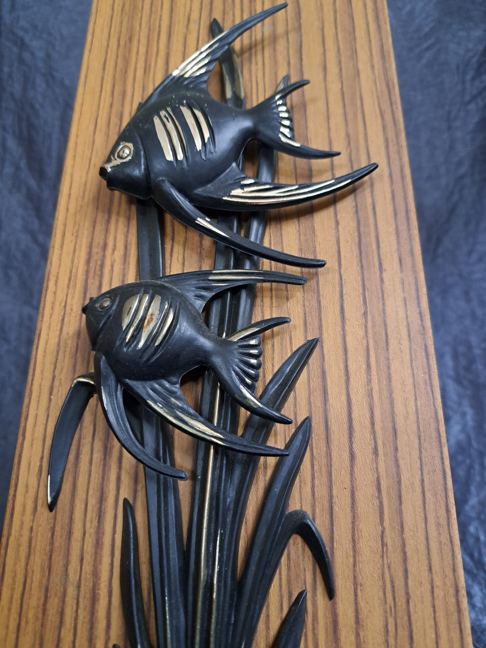 Vintage Wanddekoration Holz Kunststoff Schwarz 1960er Jahre