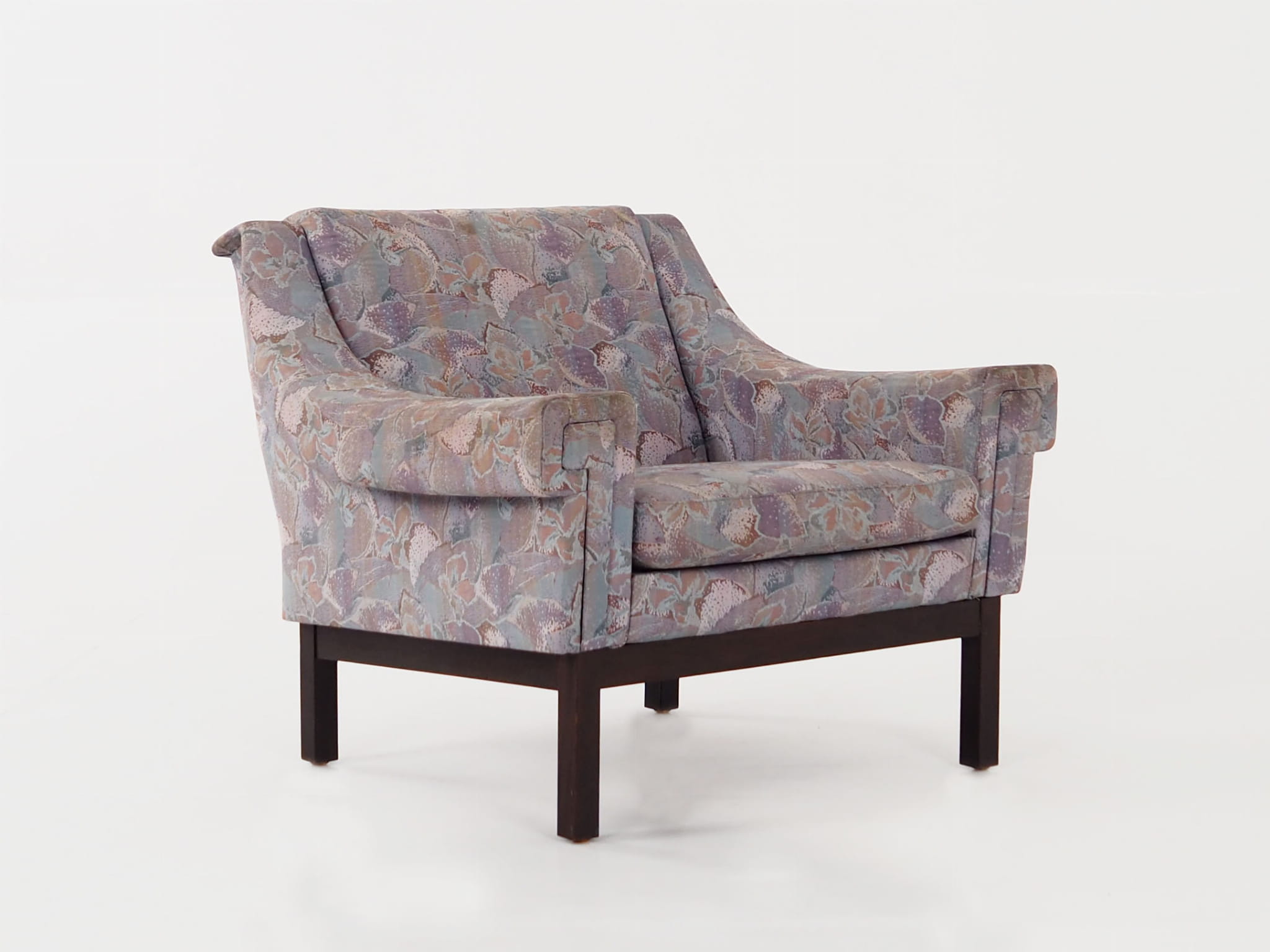 Vintage armchair beech wood textile violet 1960s