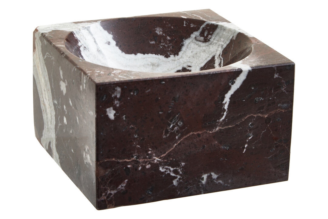 Salmo Square Red Marble Bowl
