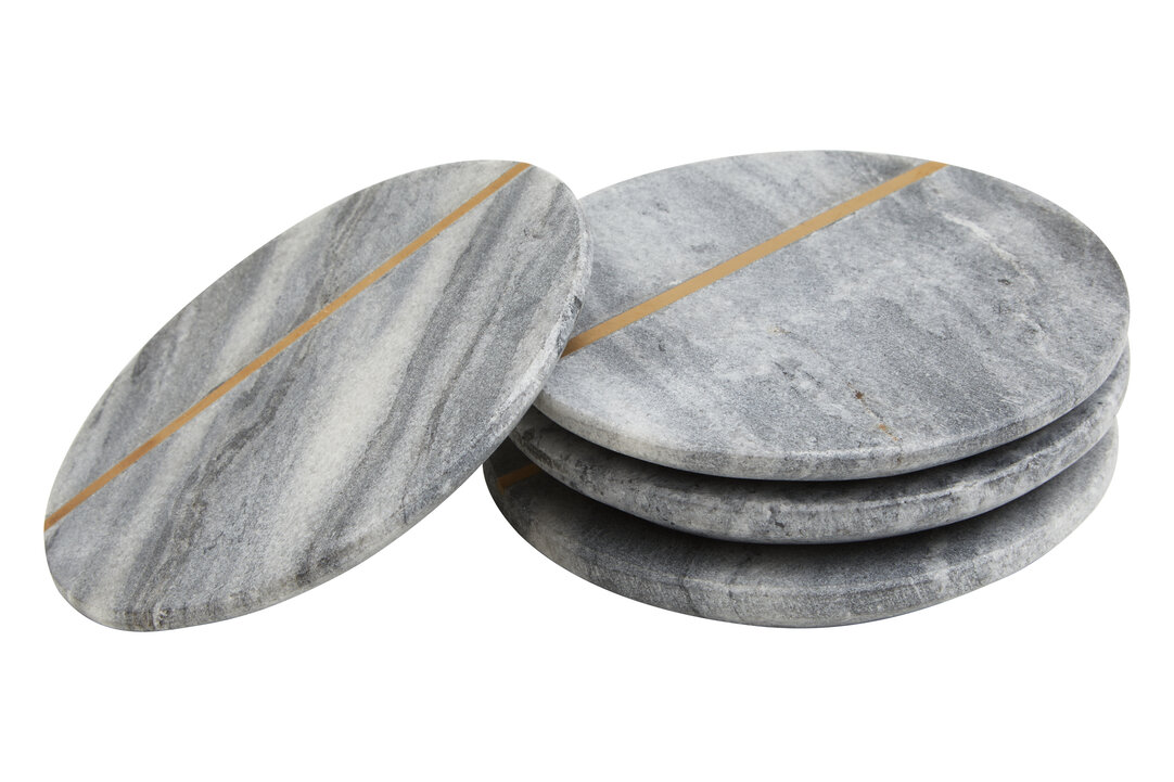 4x Kira Untersetzer Marmor Grau