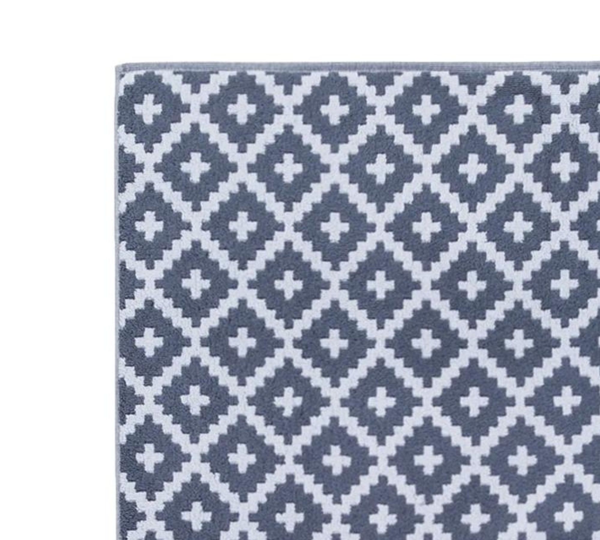 Badematte Frottee Blau Gemustert 67 x 120 cm