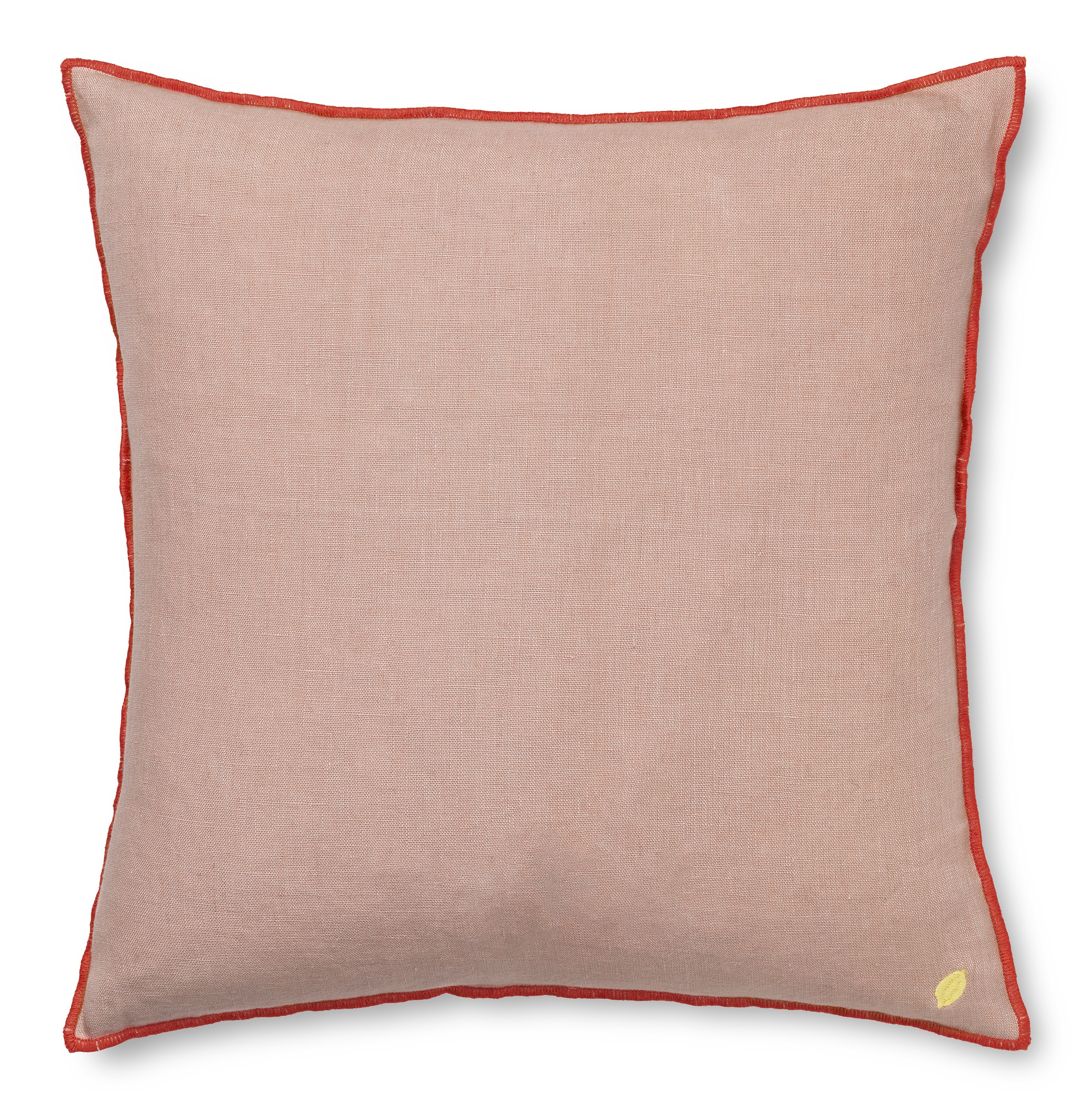 Contrast Linen Kissen Leinen Federfüllung Rosa