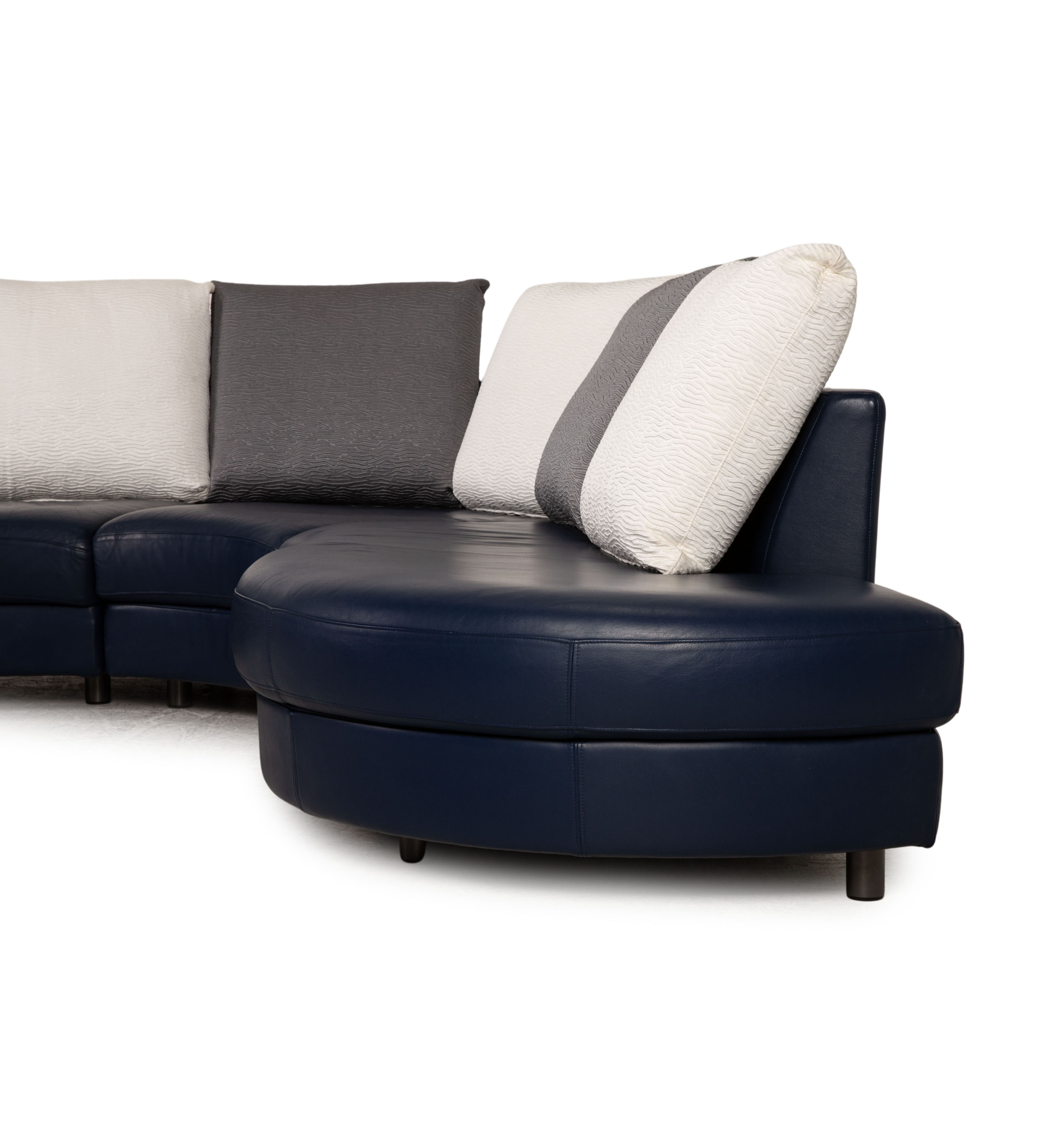 4500 Ecksofa Leder Dunkelblau
