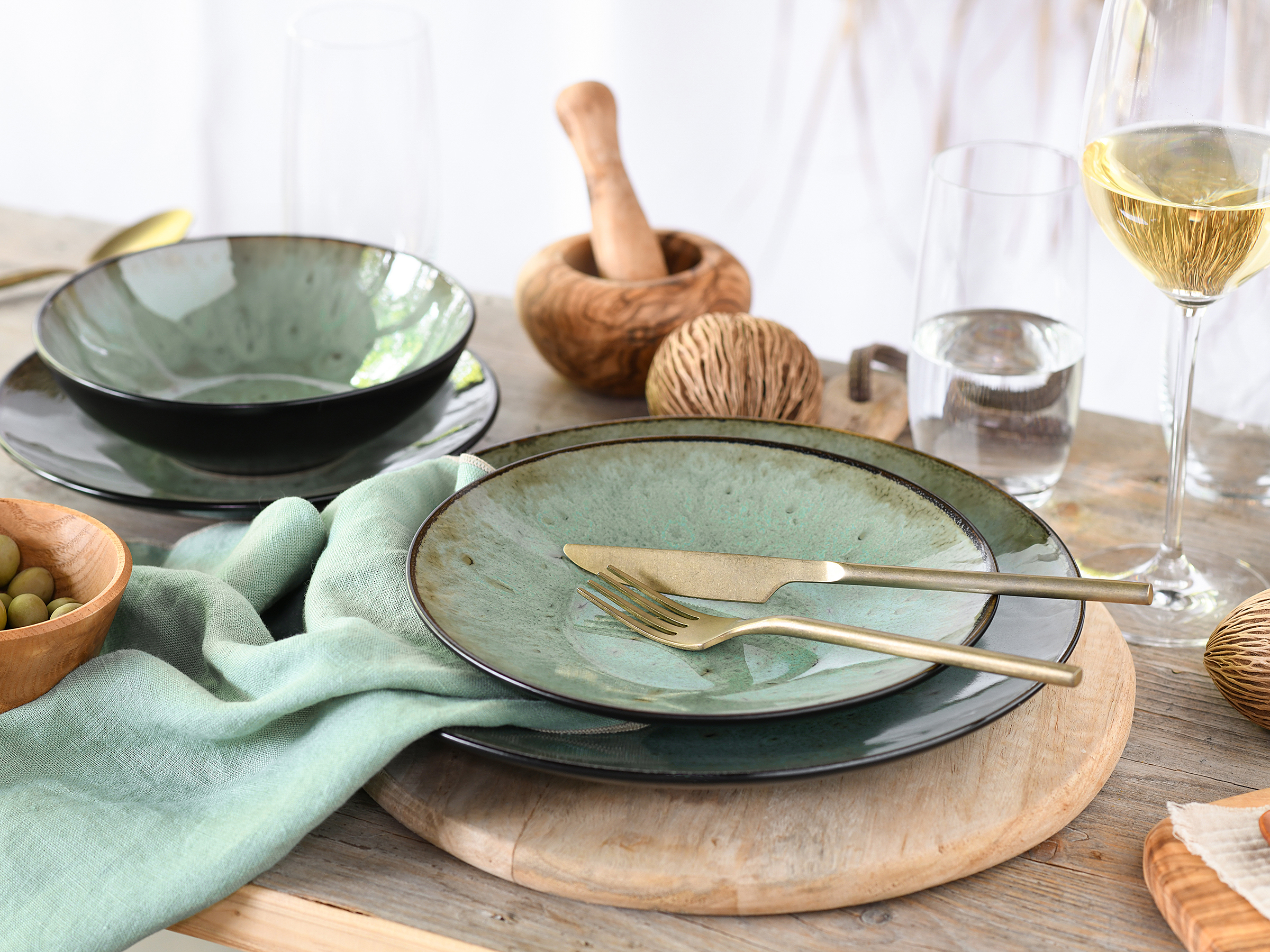 Jawa Dinner Service Stoneware Green