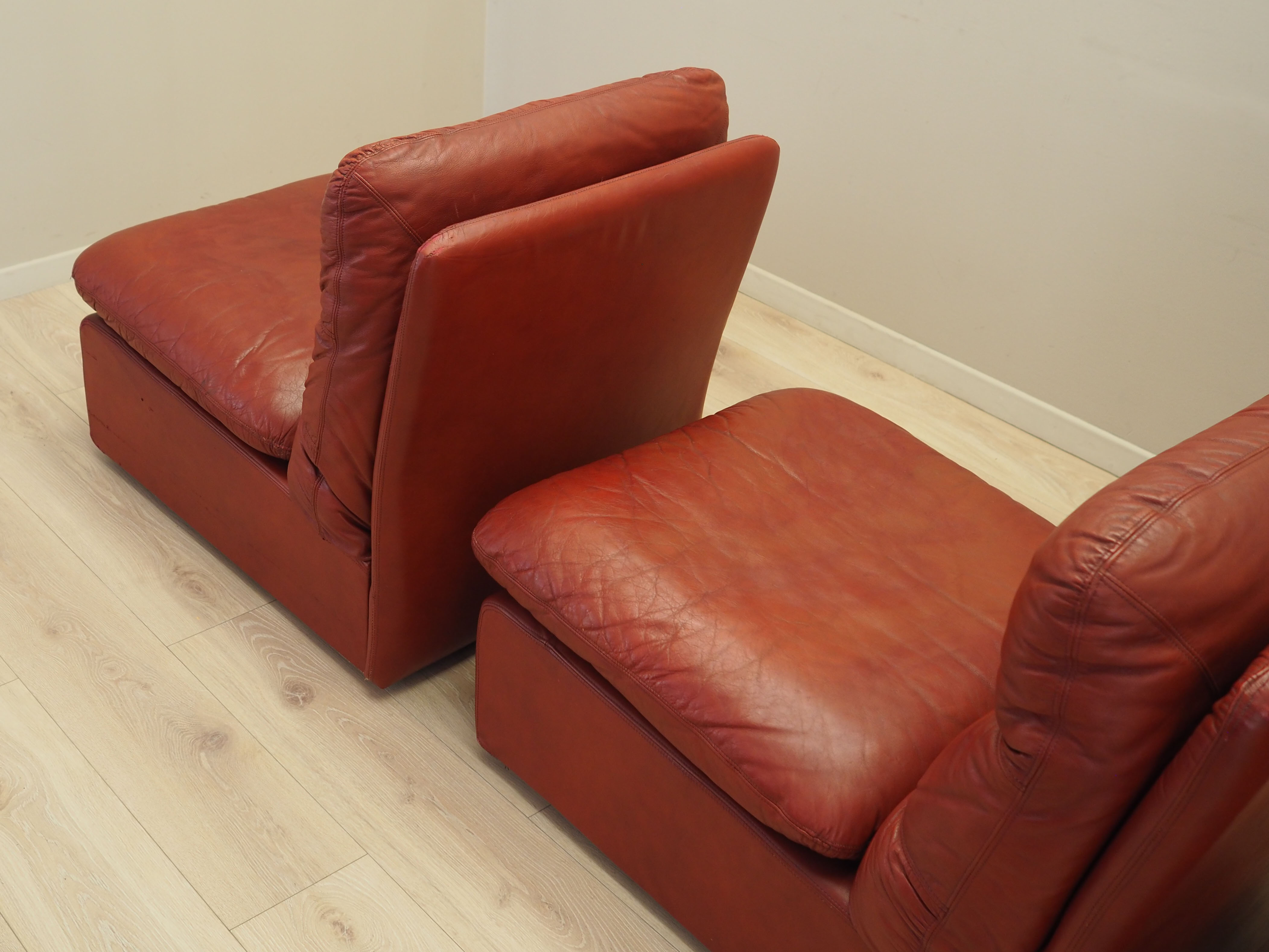Modulares Sofa Leder Braun 1960er Jahre