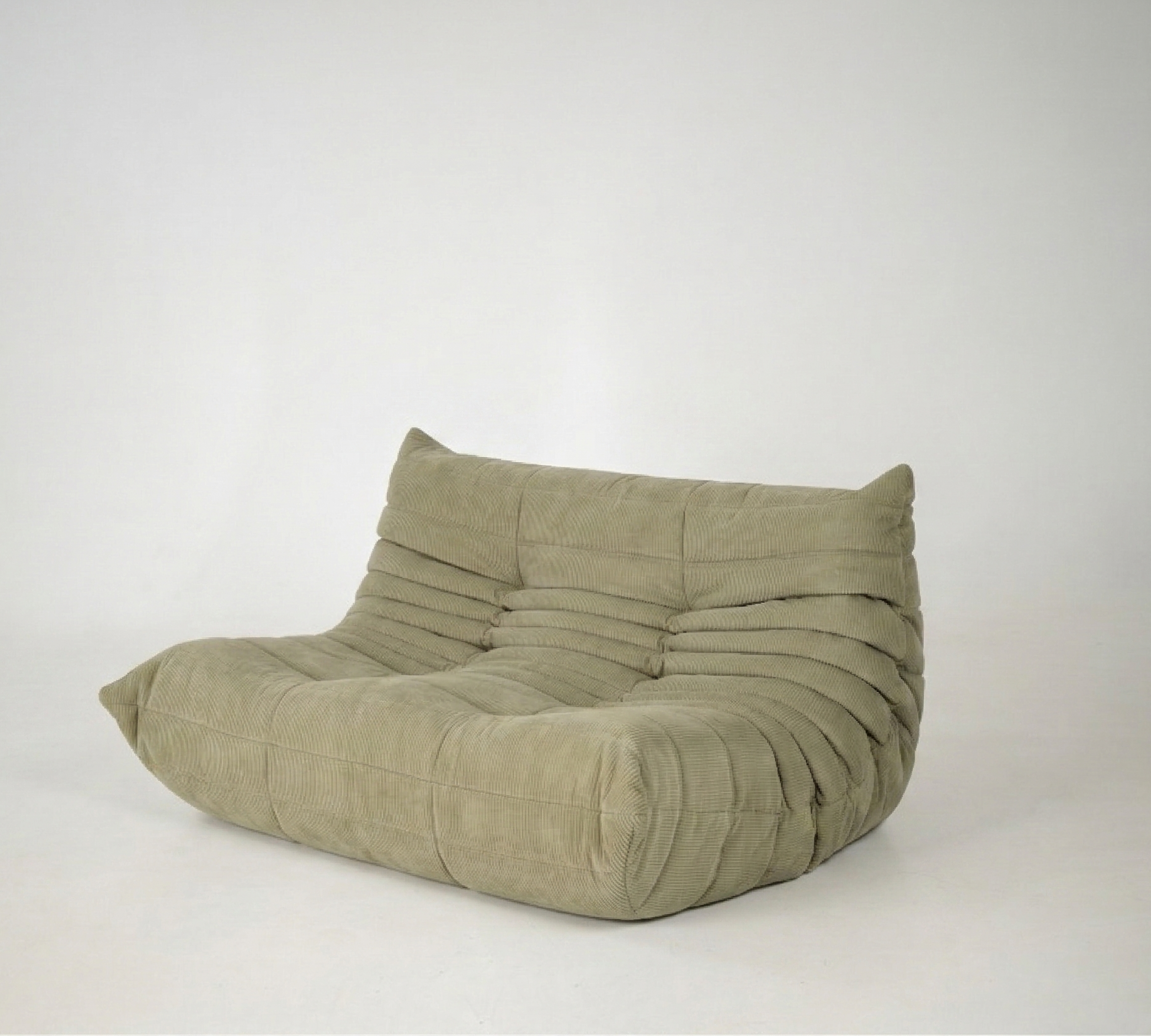 Togo 2-Sitzer Sofa Cord Salbeigrün