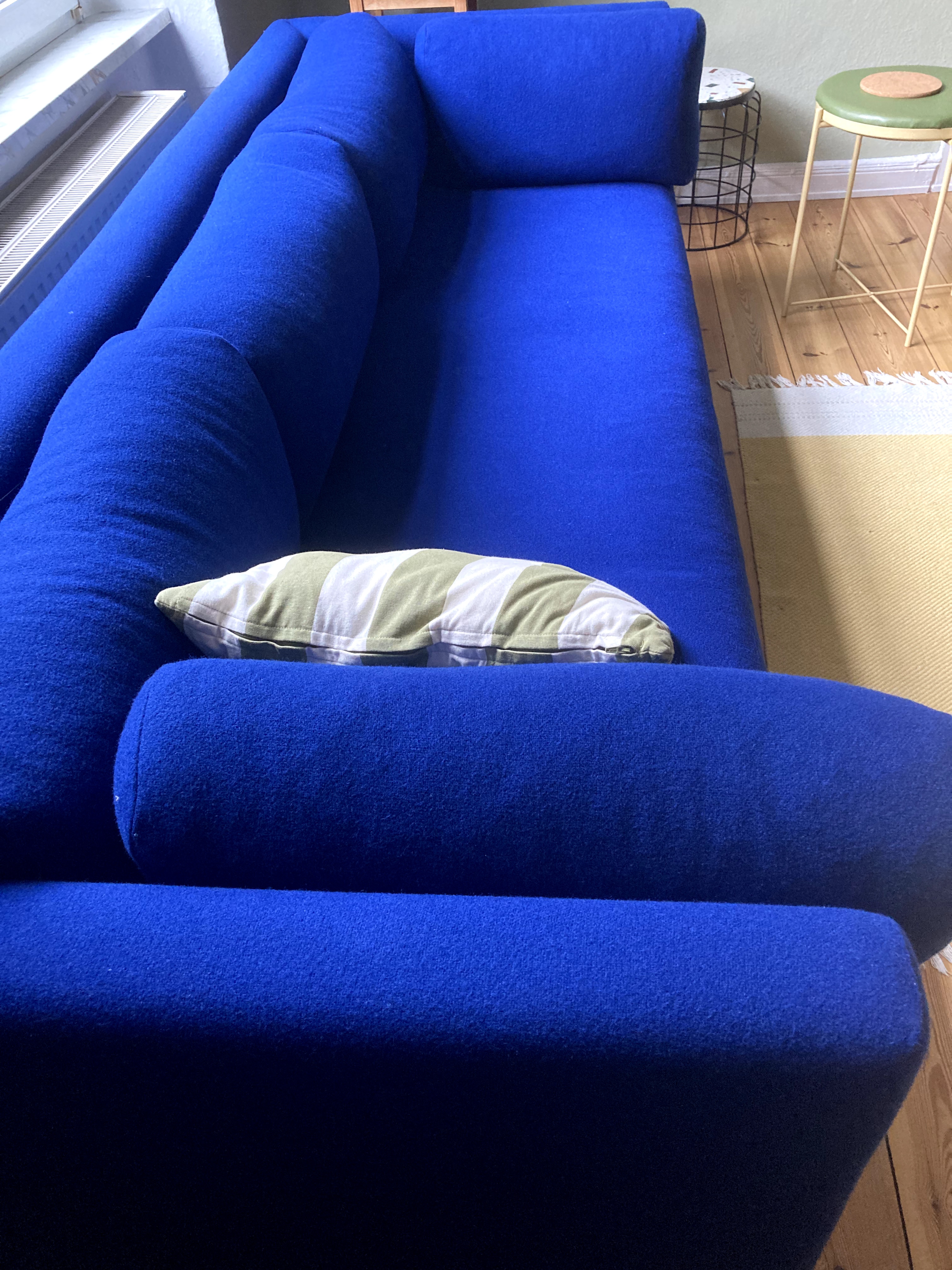 Hackney Sofa 3-Sitzer Wolle Blau