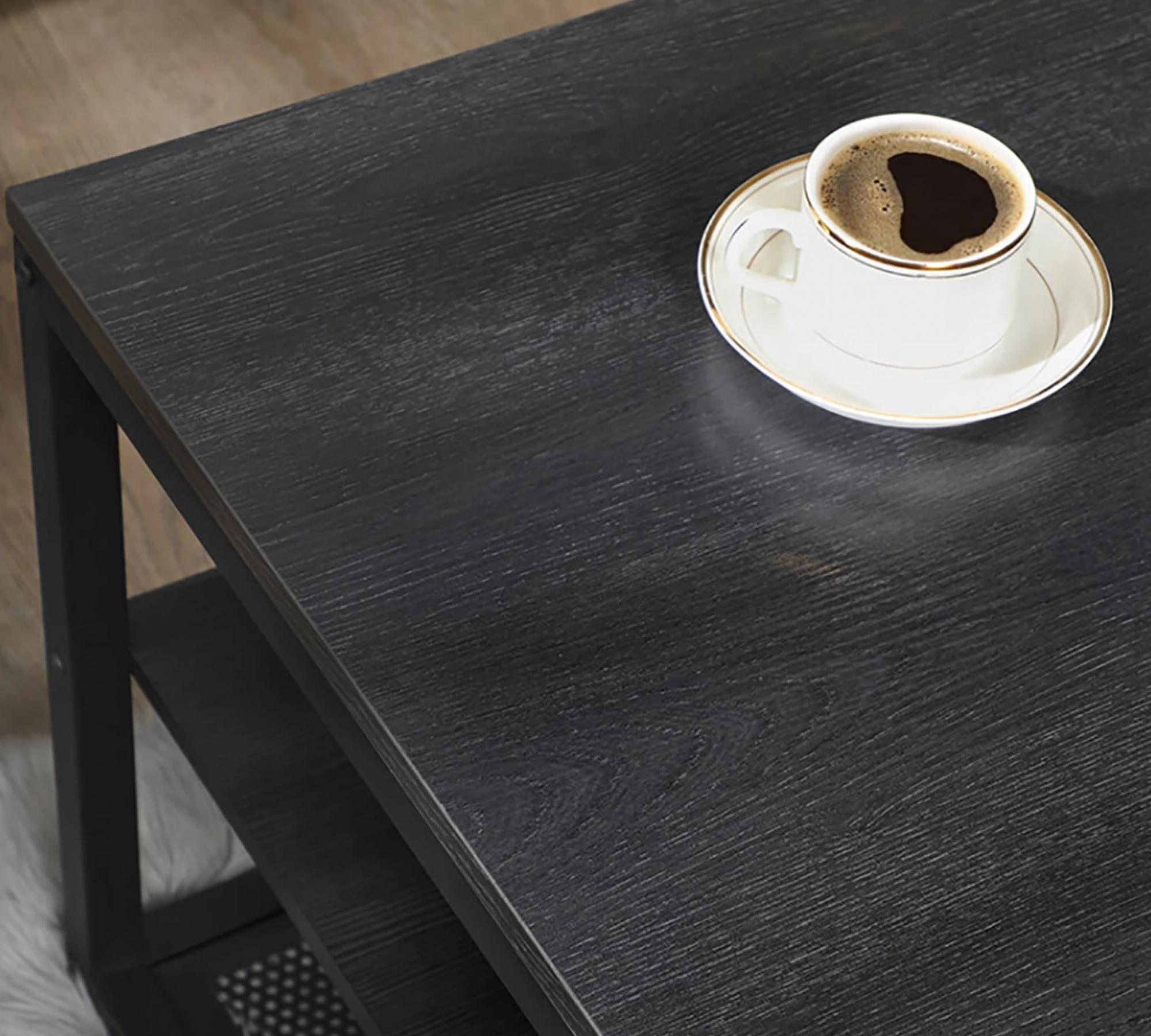 Couchtisch mit Staufächern Schwarz