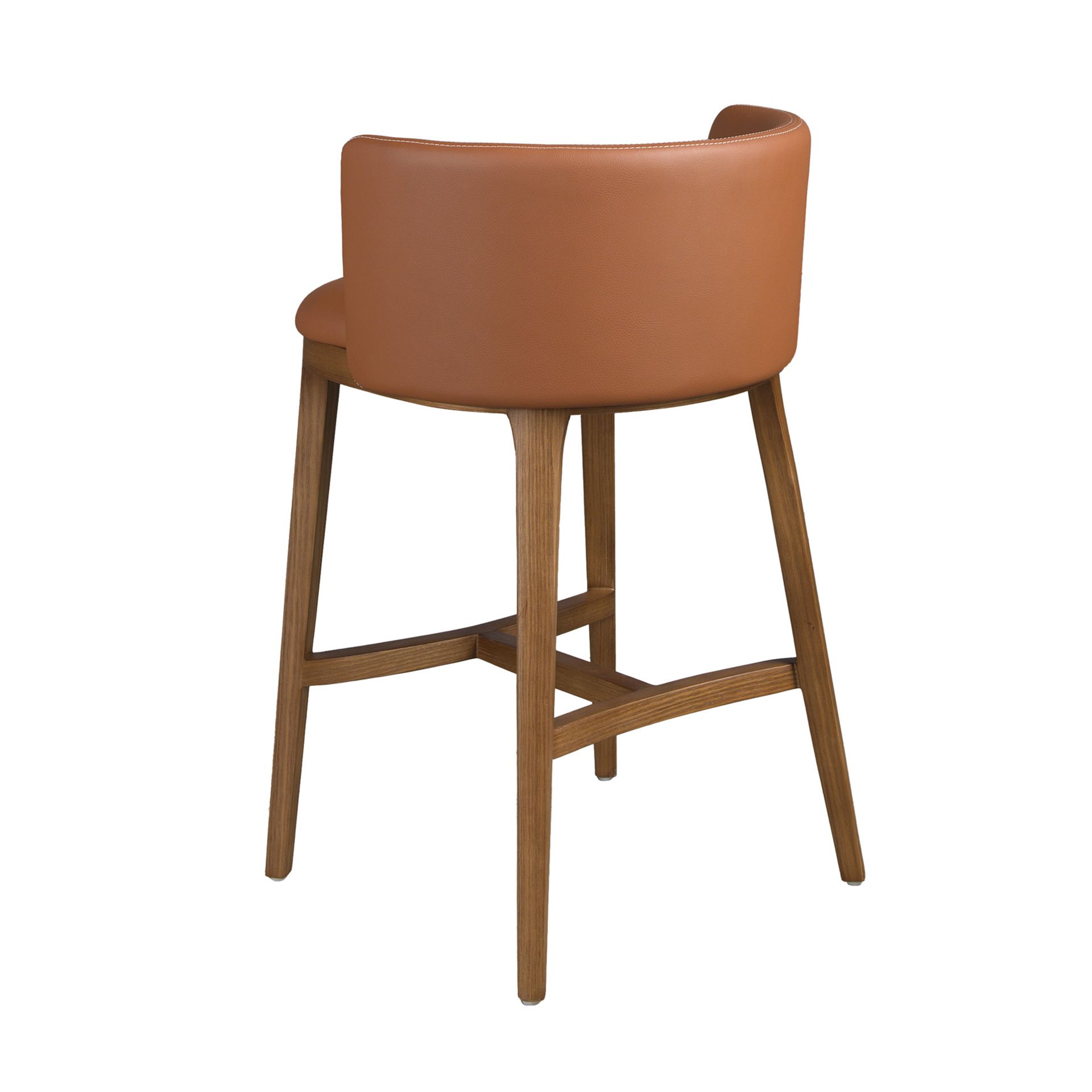 Bar stool faux leather brown