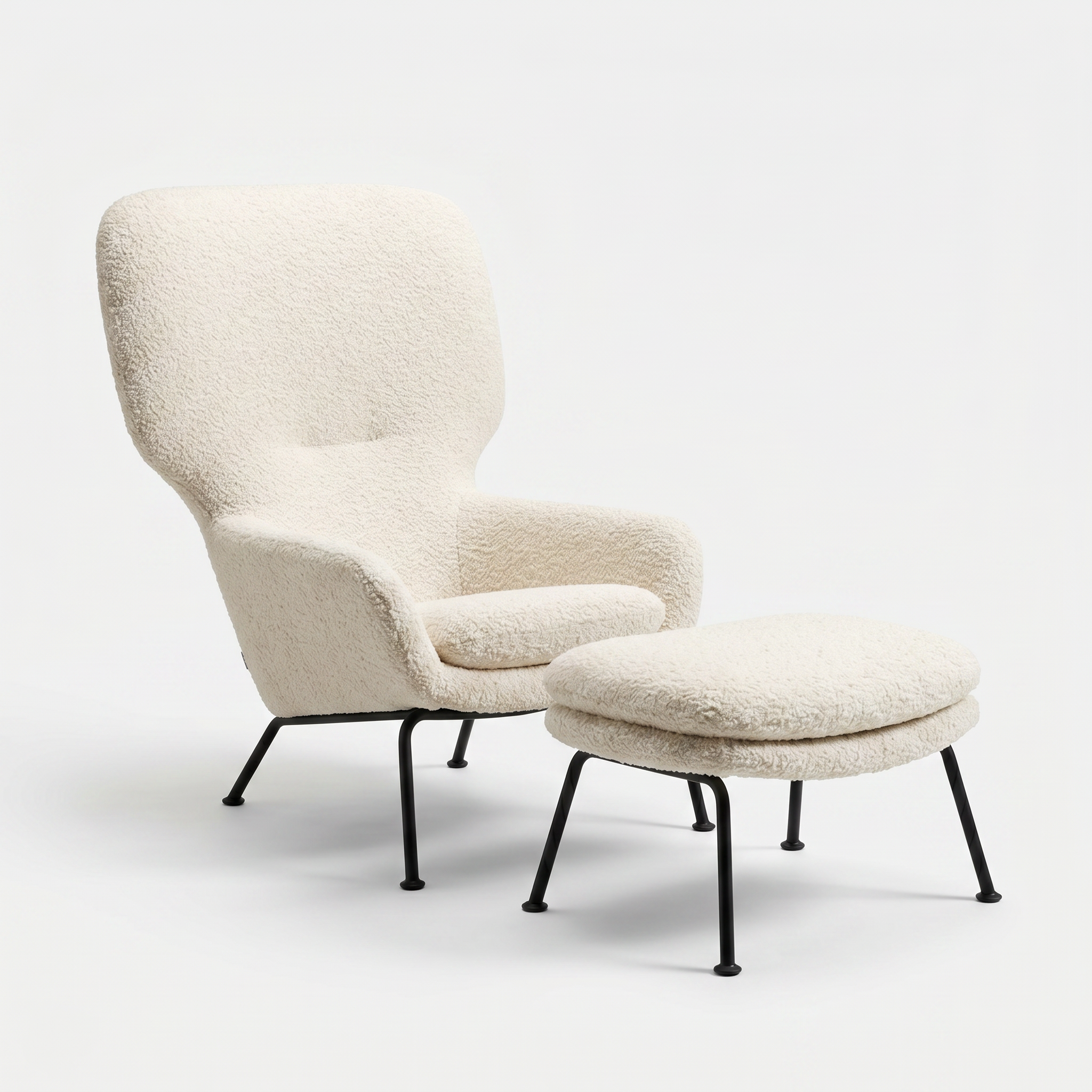 Sessel & Fußhocker Dublin Auckland Boucle