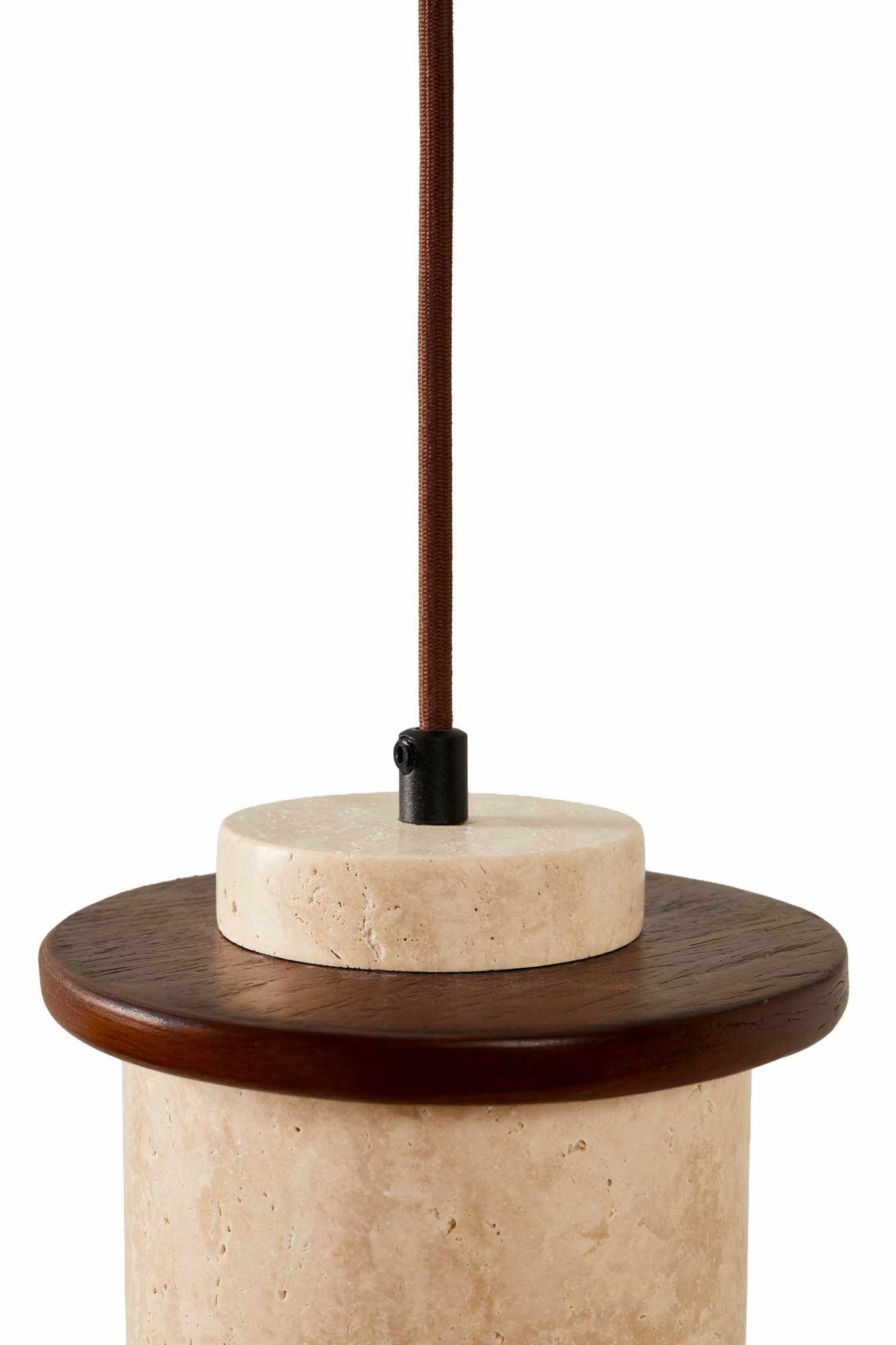 Duck Pendant Light Walnut Wood Travertine Brown