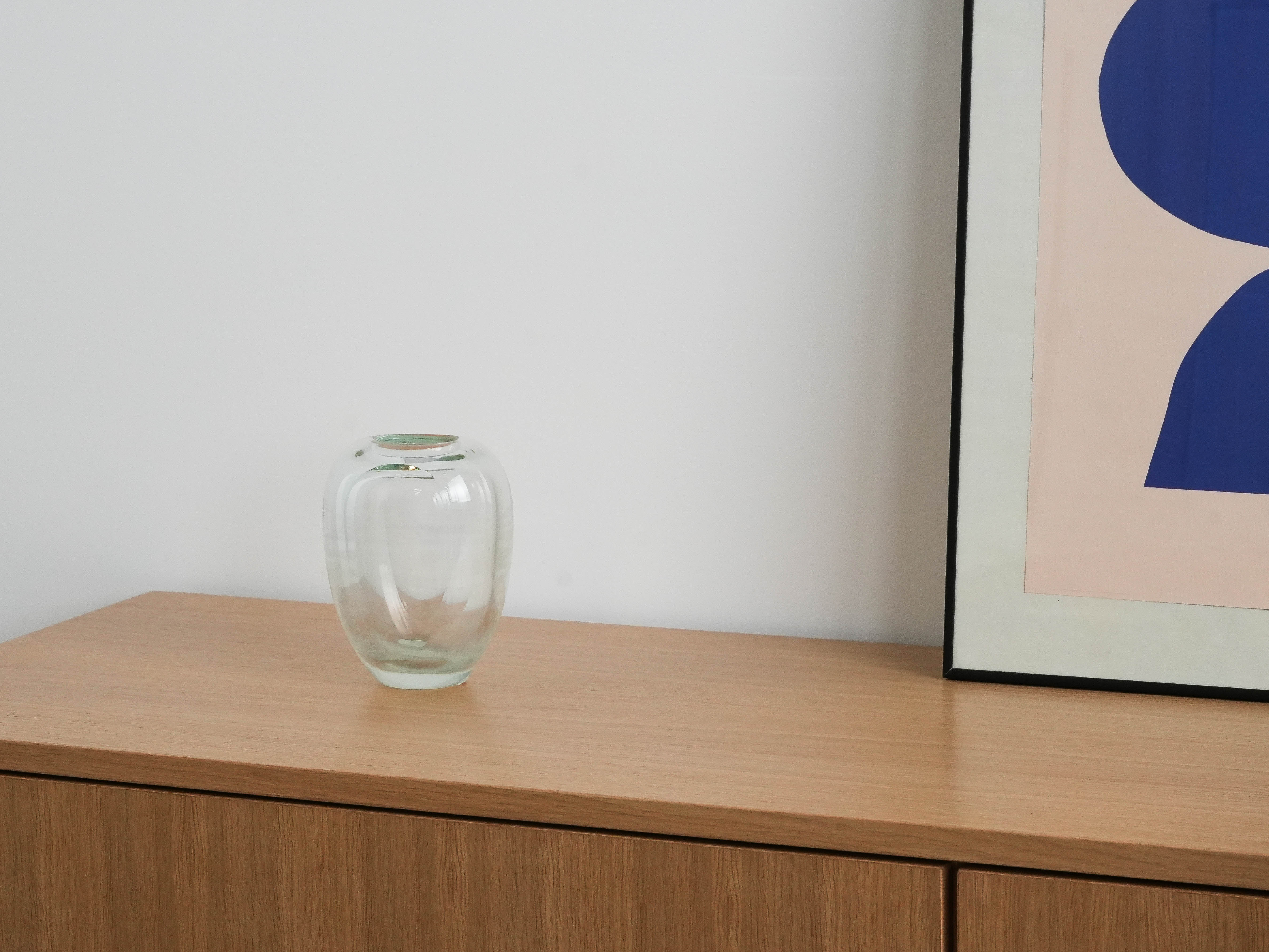Vaso in vetro trasparente anni '60