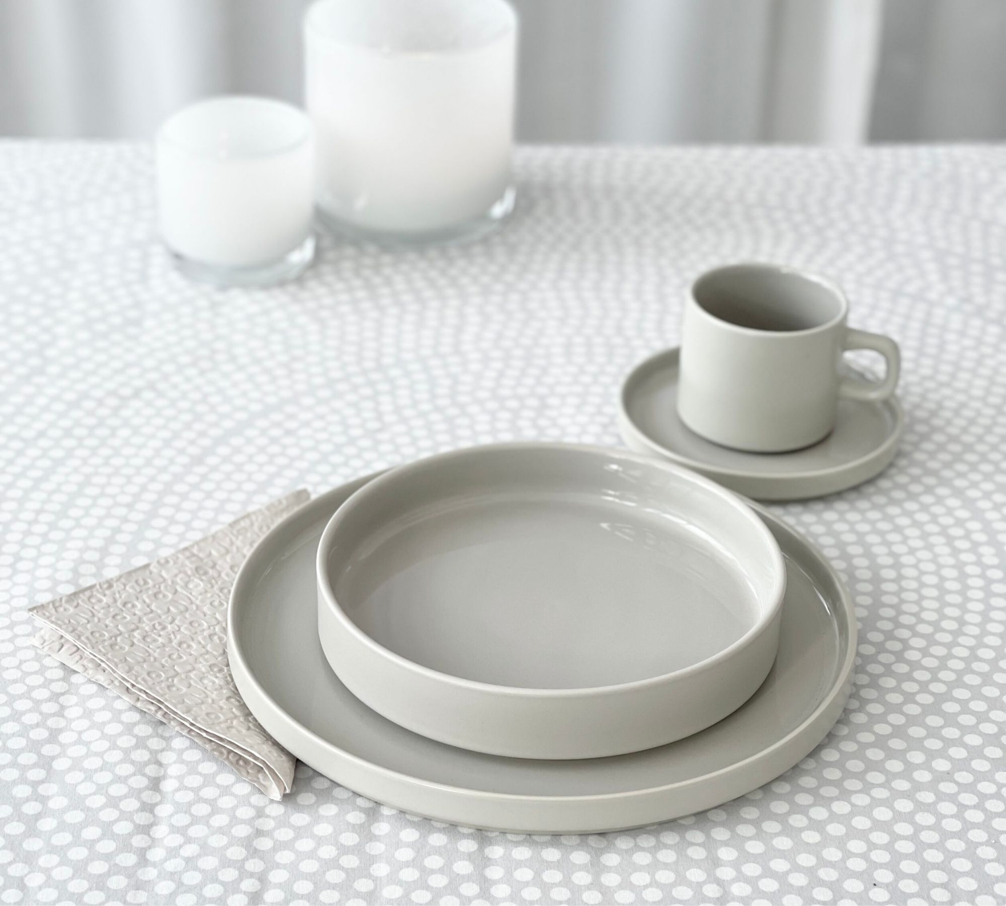 2x Pilar Kaffeetasse mit Untersetzer Moonbeam