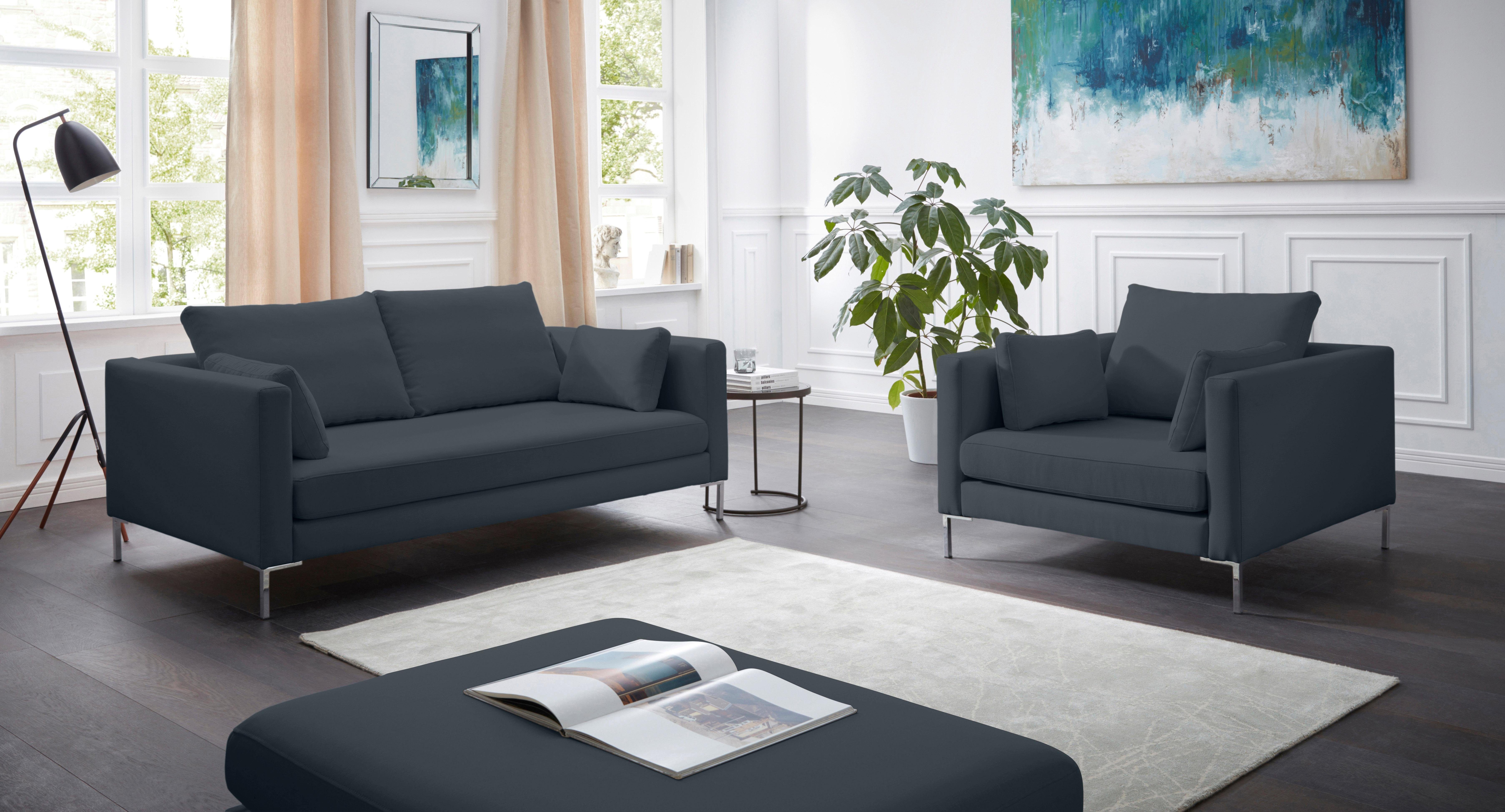 Marinus Sessel Textil Metall Anthrazit