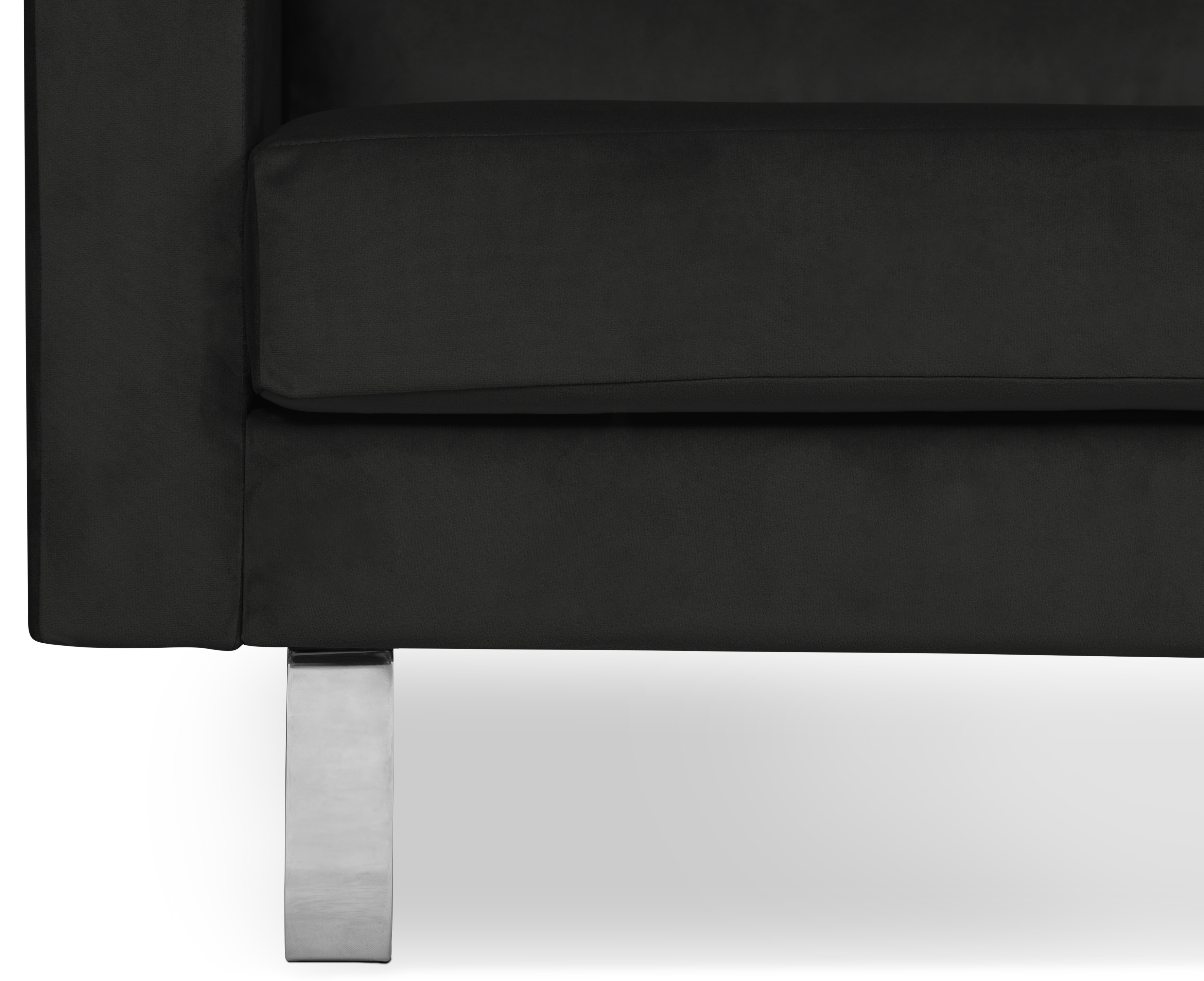 Portobello Sofa 3-Sitzer Samt Metall Schwarz