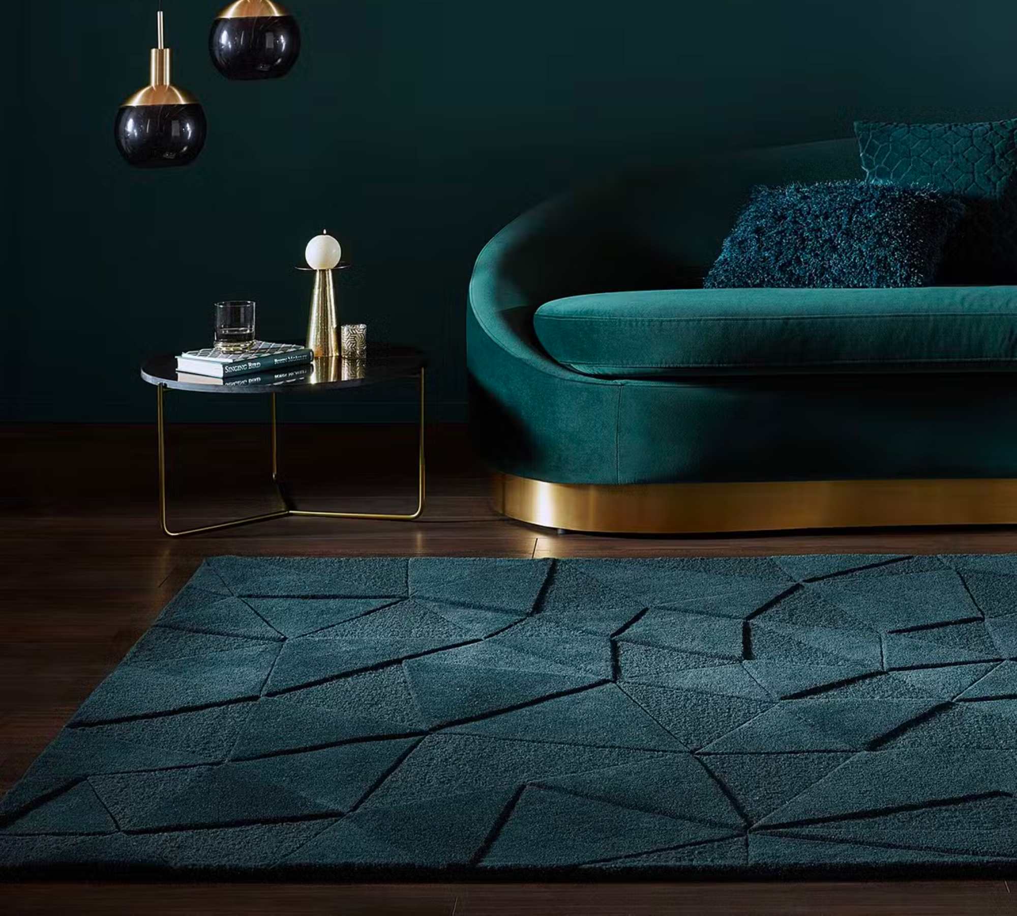 Shard Rug Wool Green 160 x 230 cm