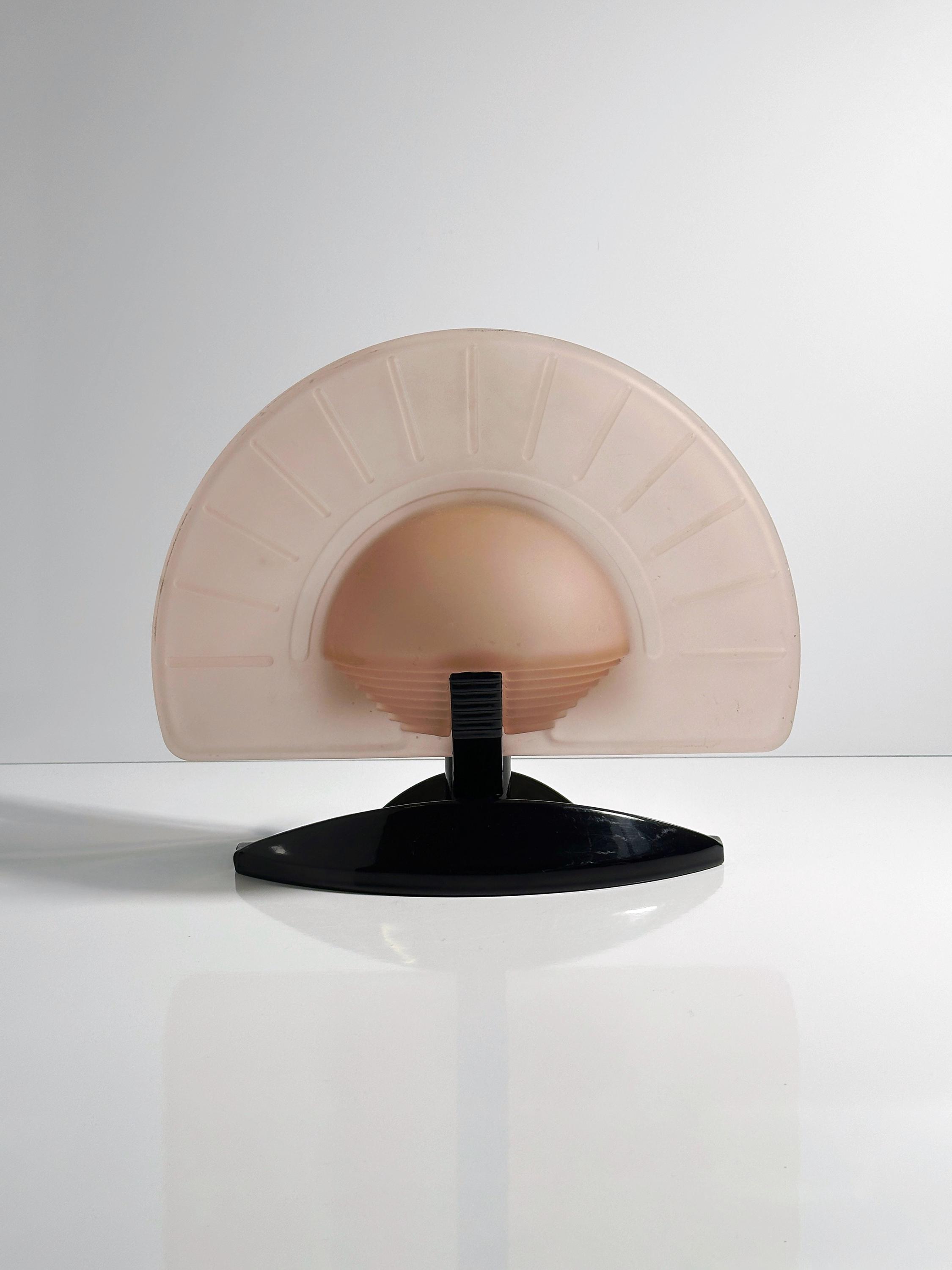 Vintag Art Deco Tischlampe Glas 1980er Jahre