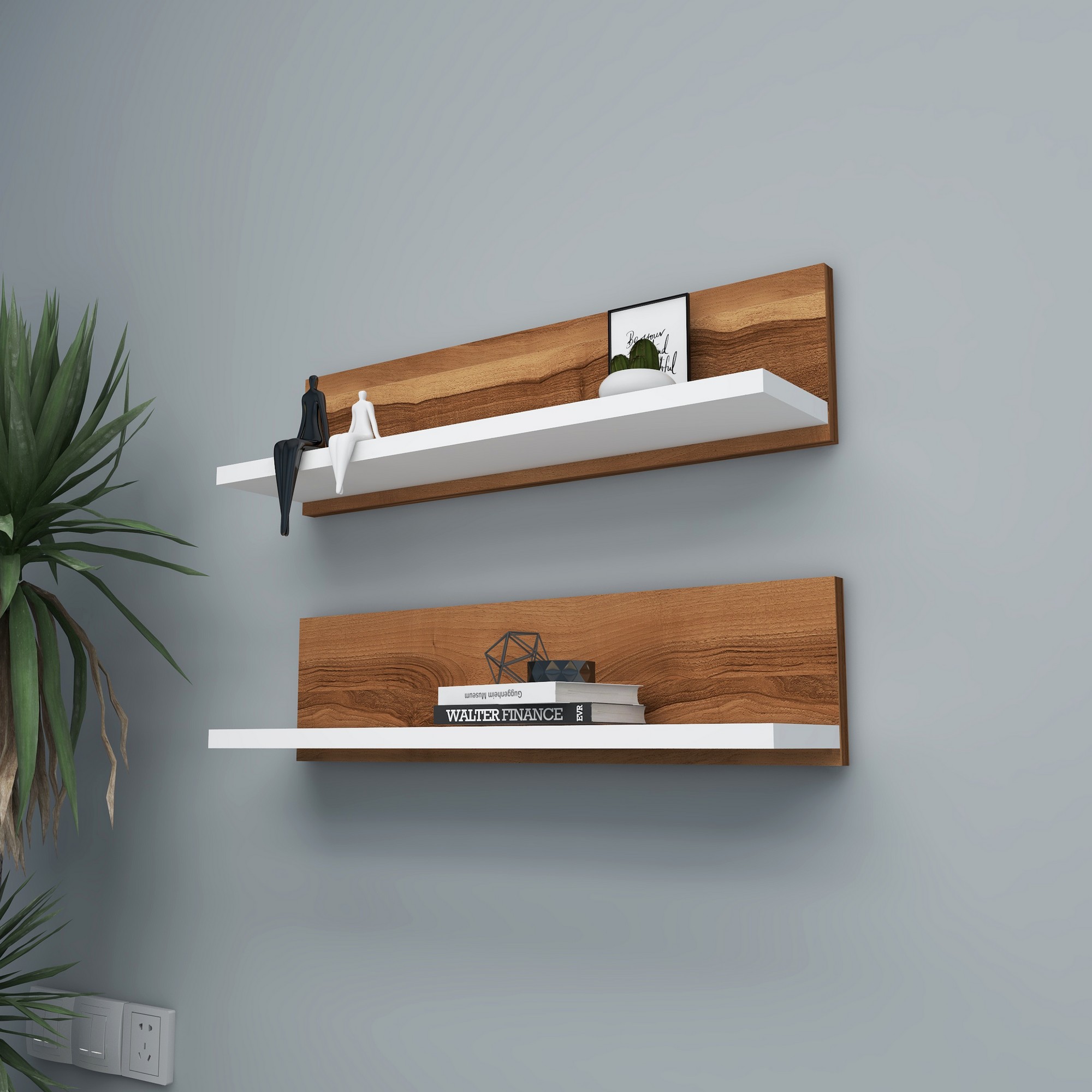 Shelf Wandregal Holzfurnier Weiß