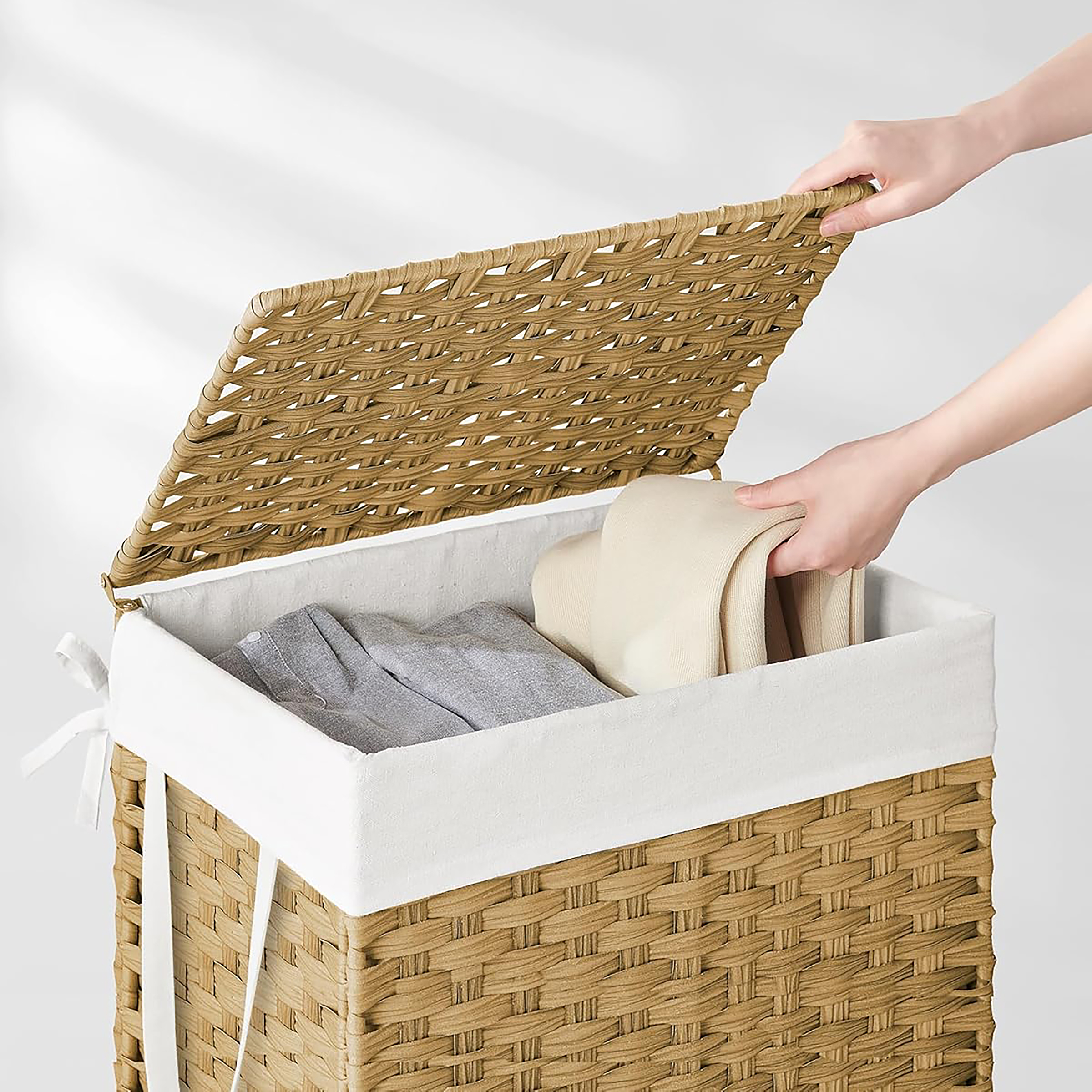 Impor Wäschekorb Gelb Eisen 46x61x32cm