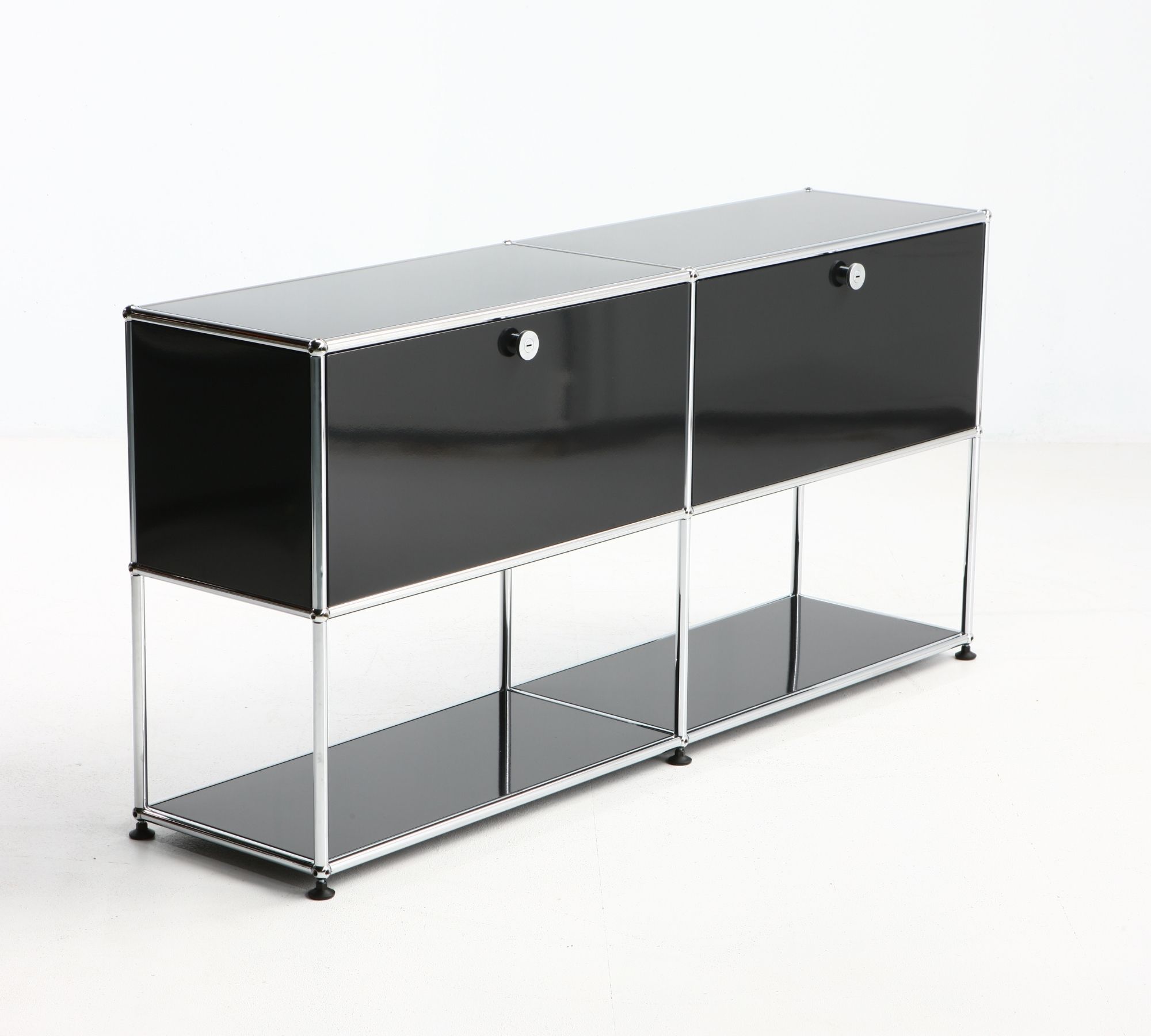 Sideboard 2x1 Mit 2 Klapptüren Graphitschwarz