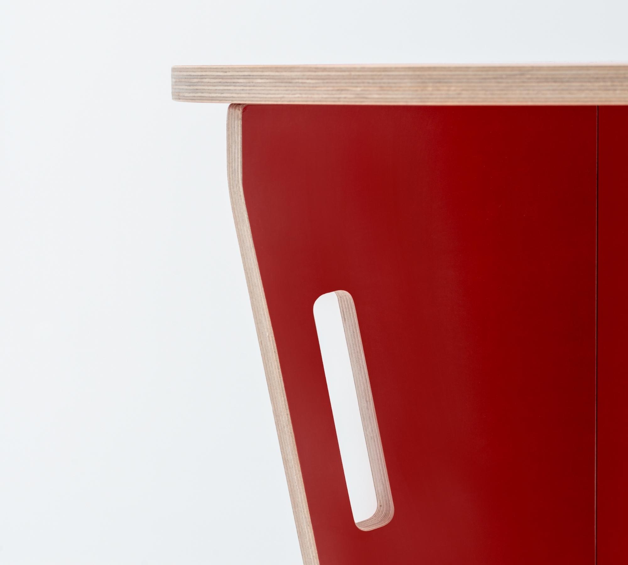 Hocker aus Handarbeit ST Stool Rot