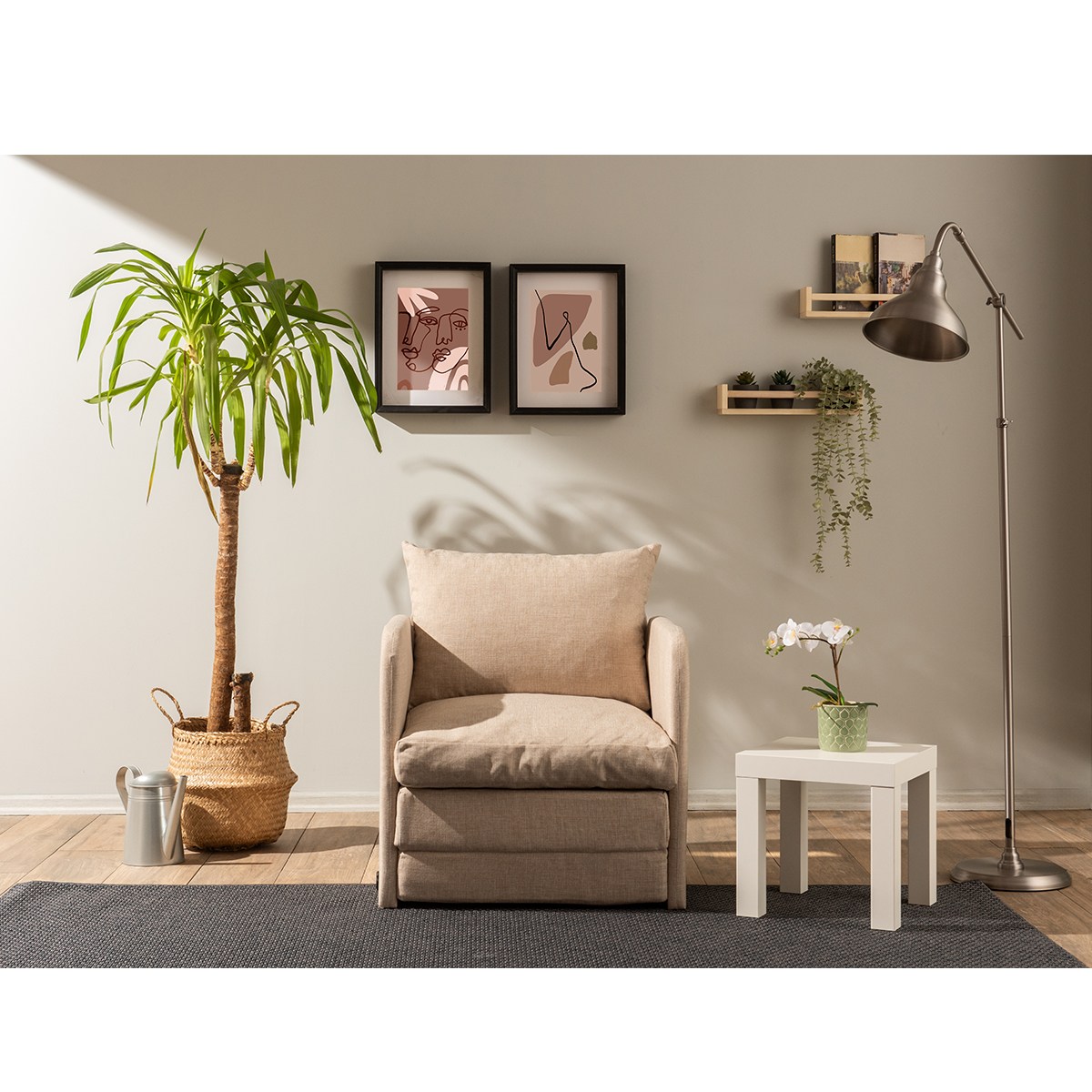 Saga Sofa Bed 1-Seater Beige
