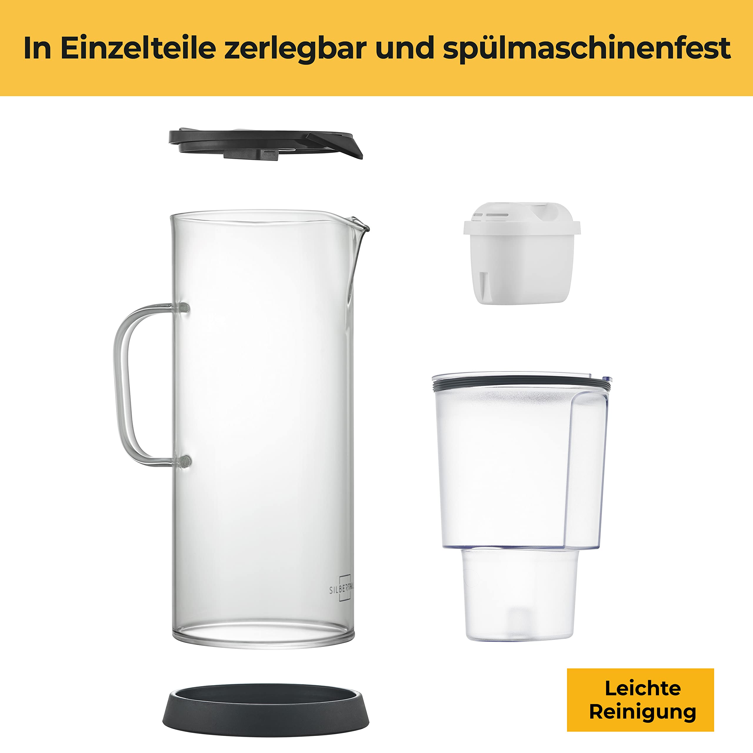 Wasserfilter Glas Kunststoff Transparent 2,7 Liter