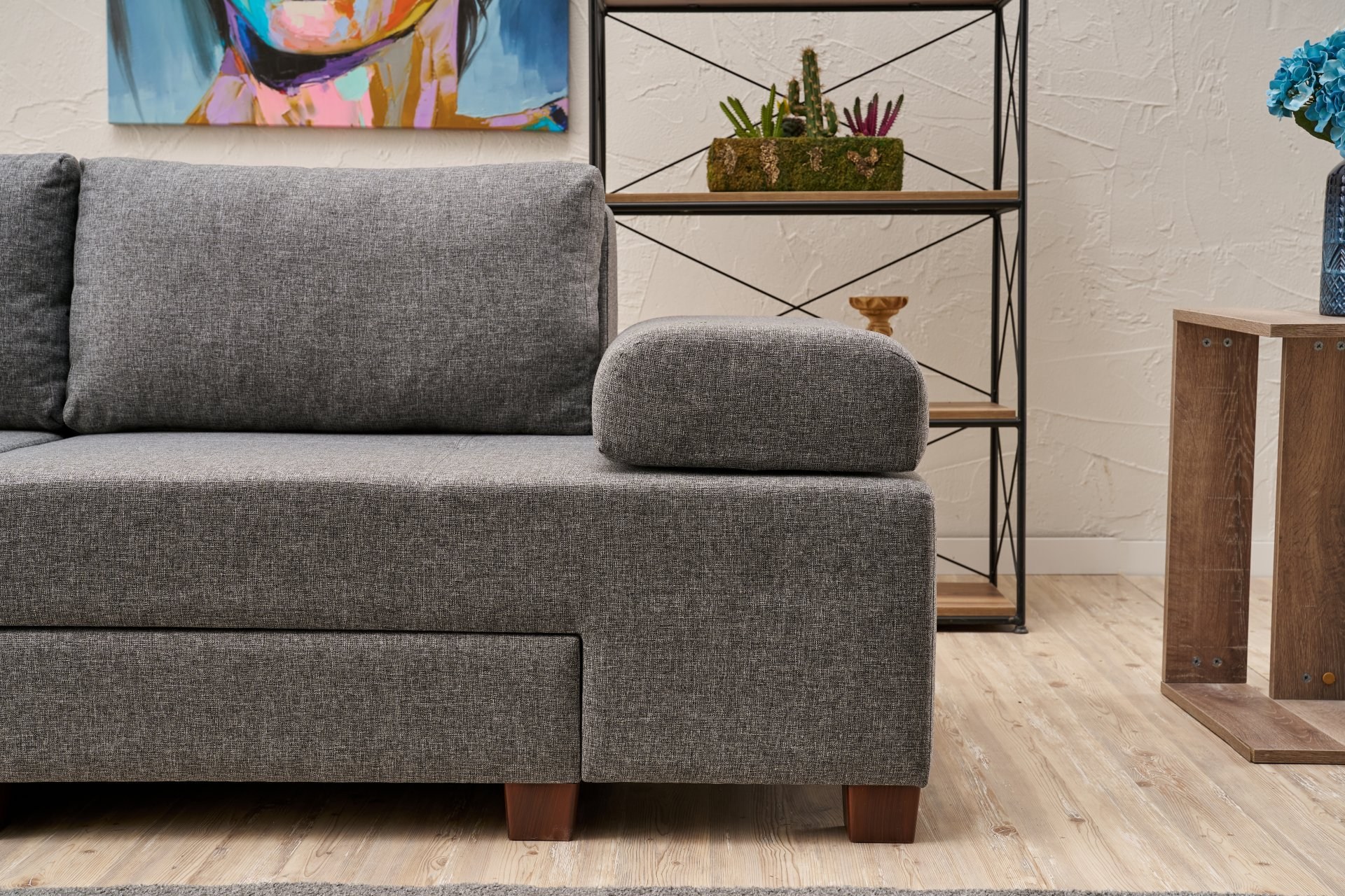 Perenna Sofa 3-Sitzer Leinen Grau