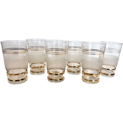 Vintage Glasses 6x Gold