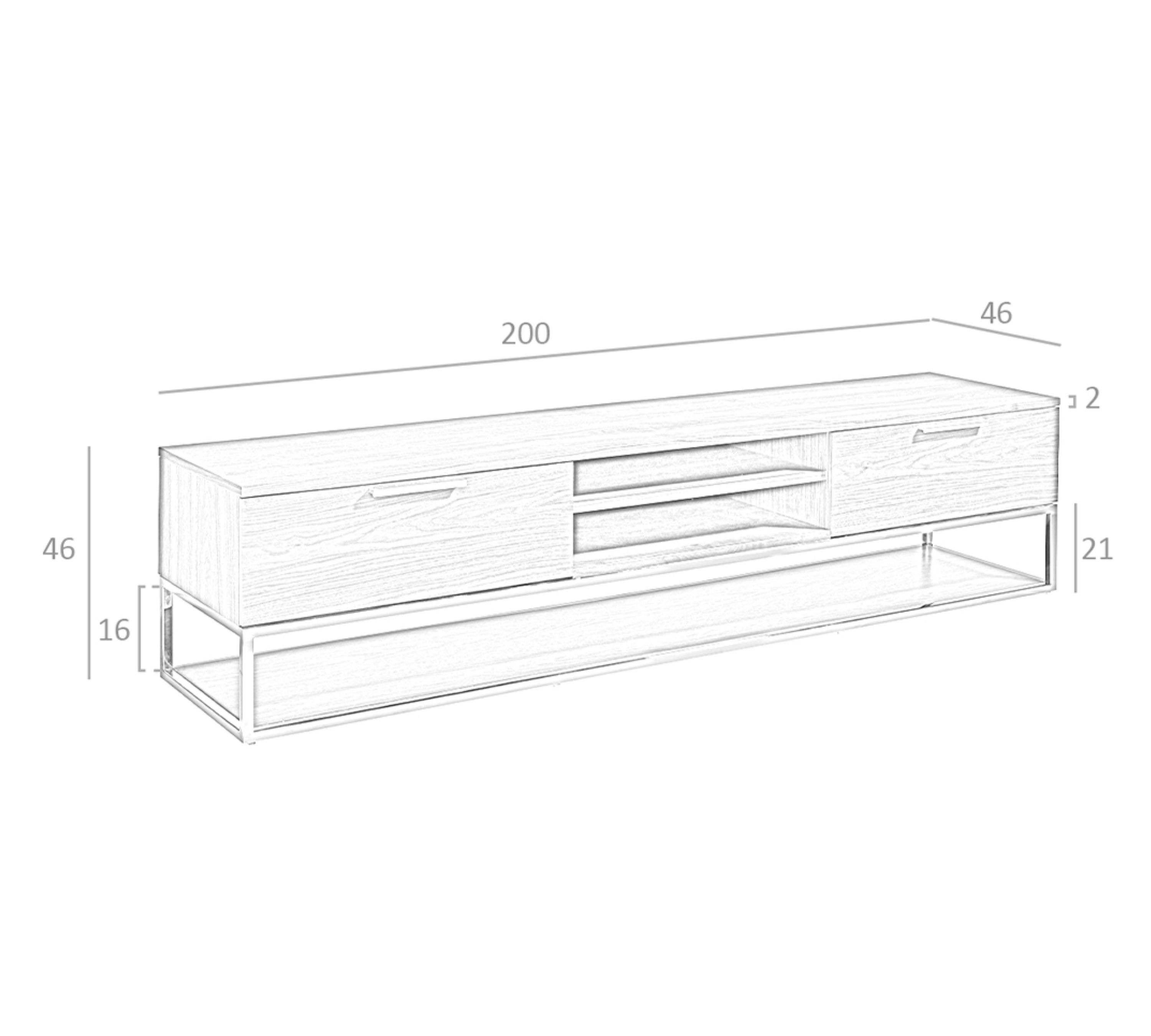 Sideboard Walnussholz Edelstahl Braun 