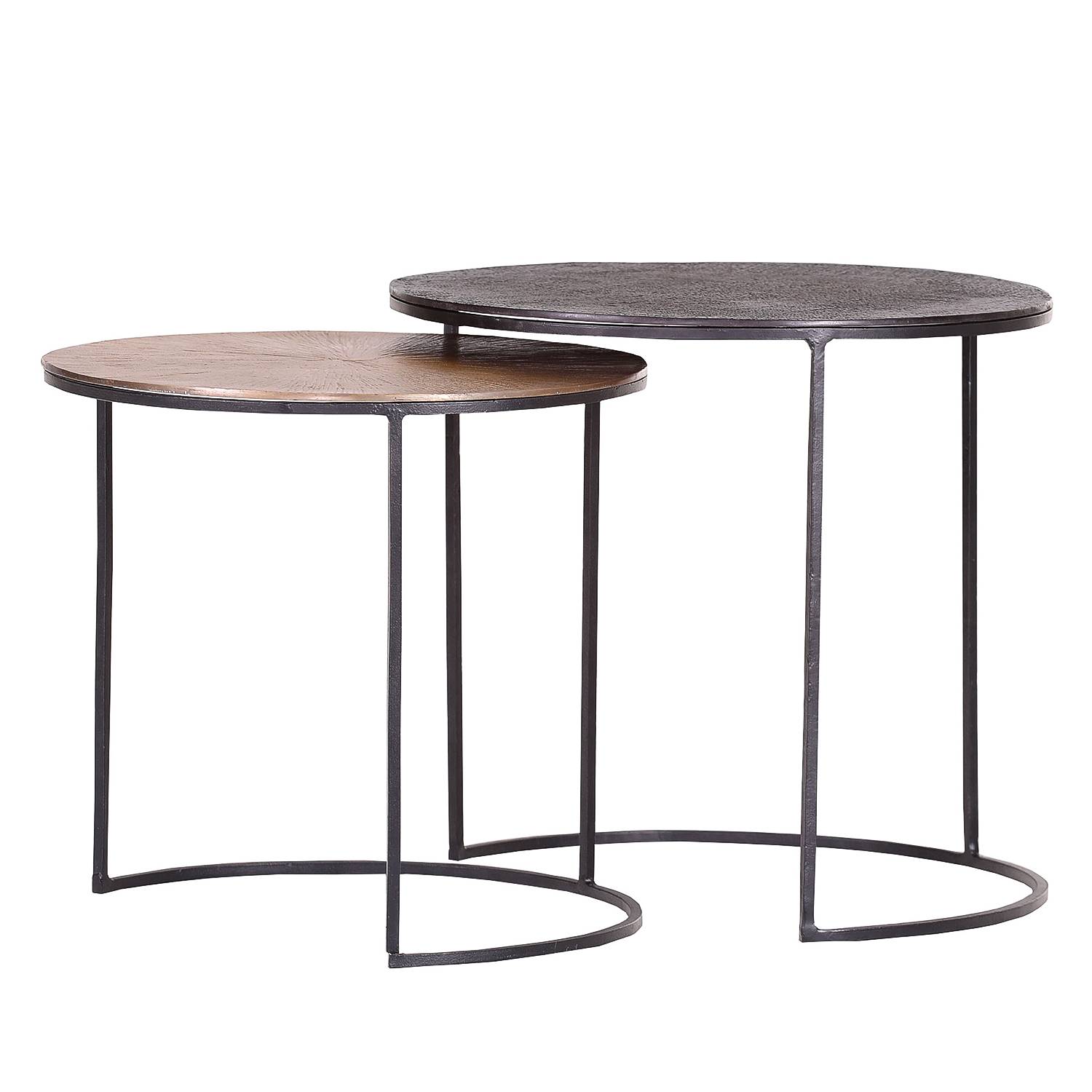 Beistelltisch Nikko II 2er Set Metall Kupfer Schwarz