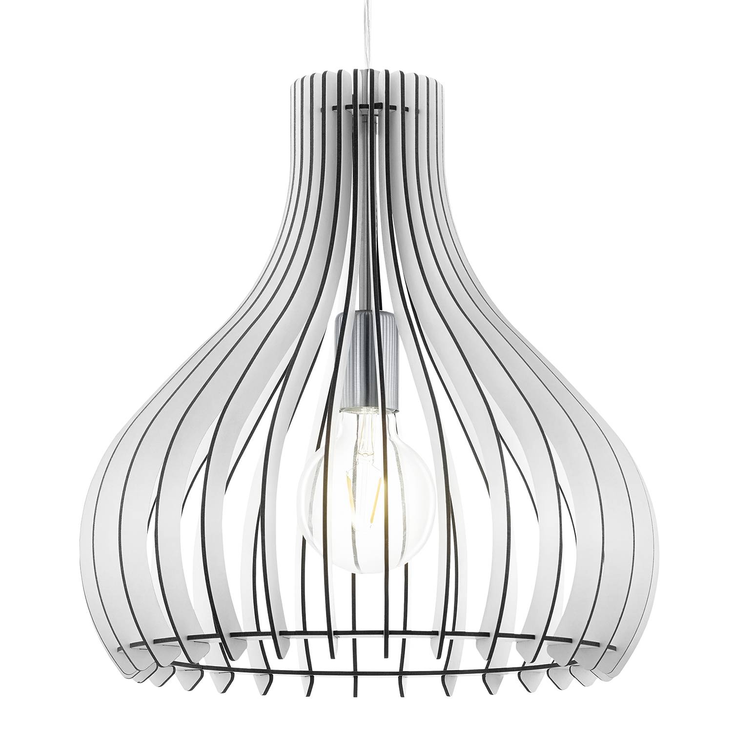 Tindori Pendelleuchte Glas Holz 1-flammig