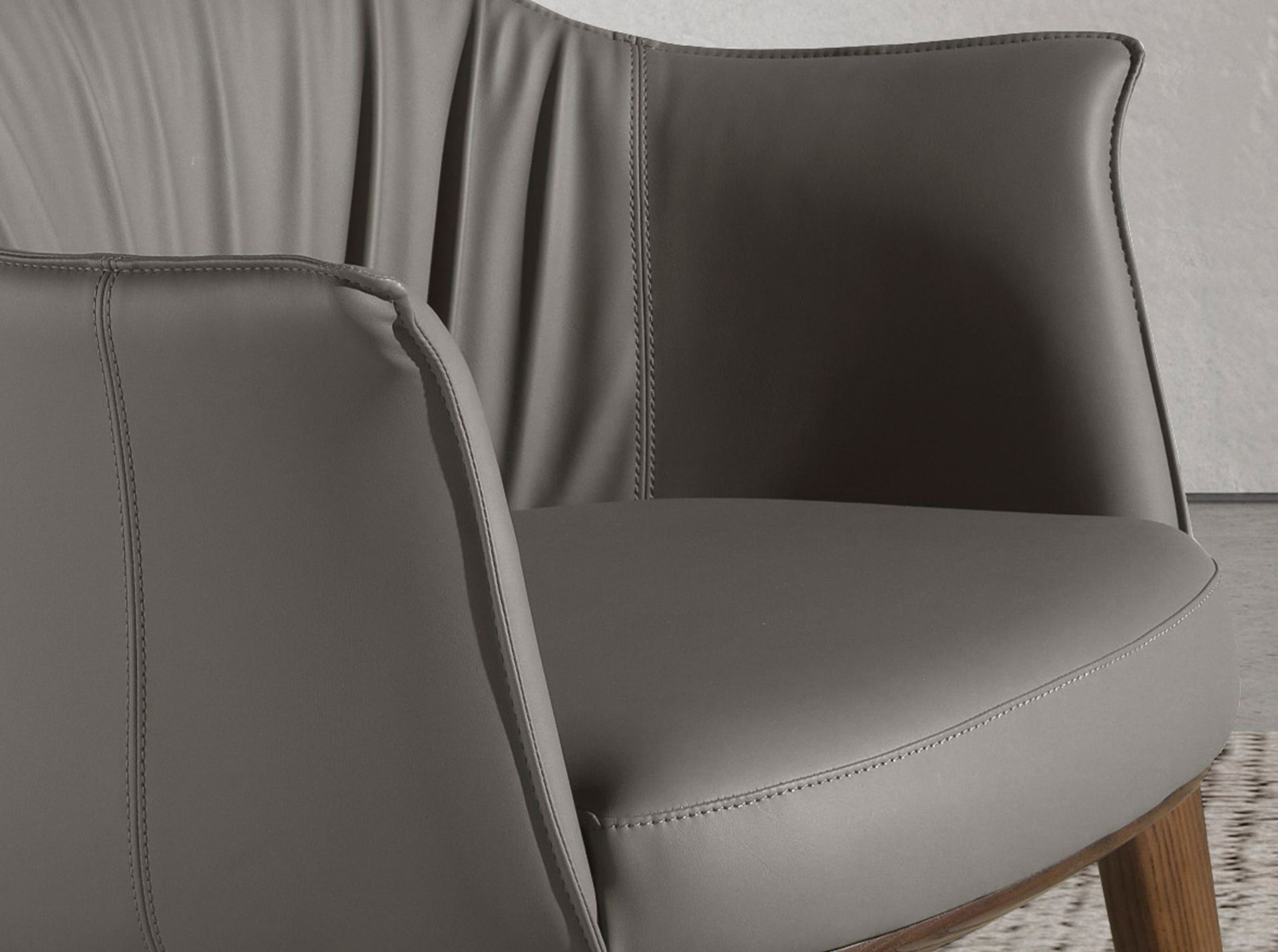 Armchair Faux Leather Grey