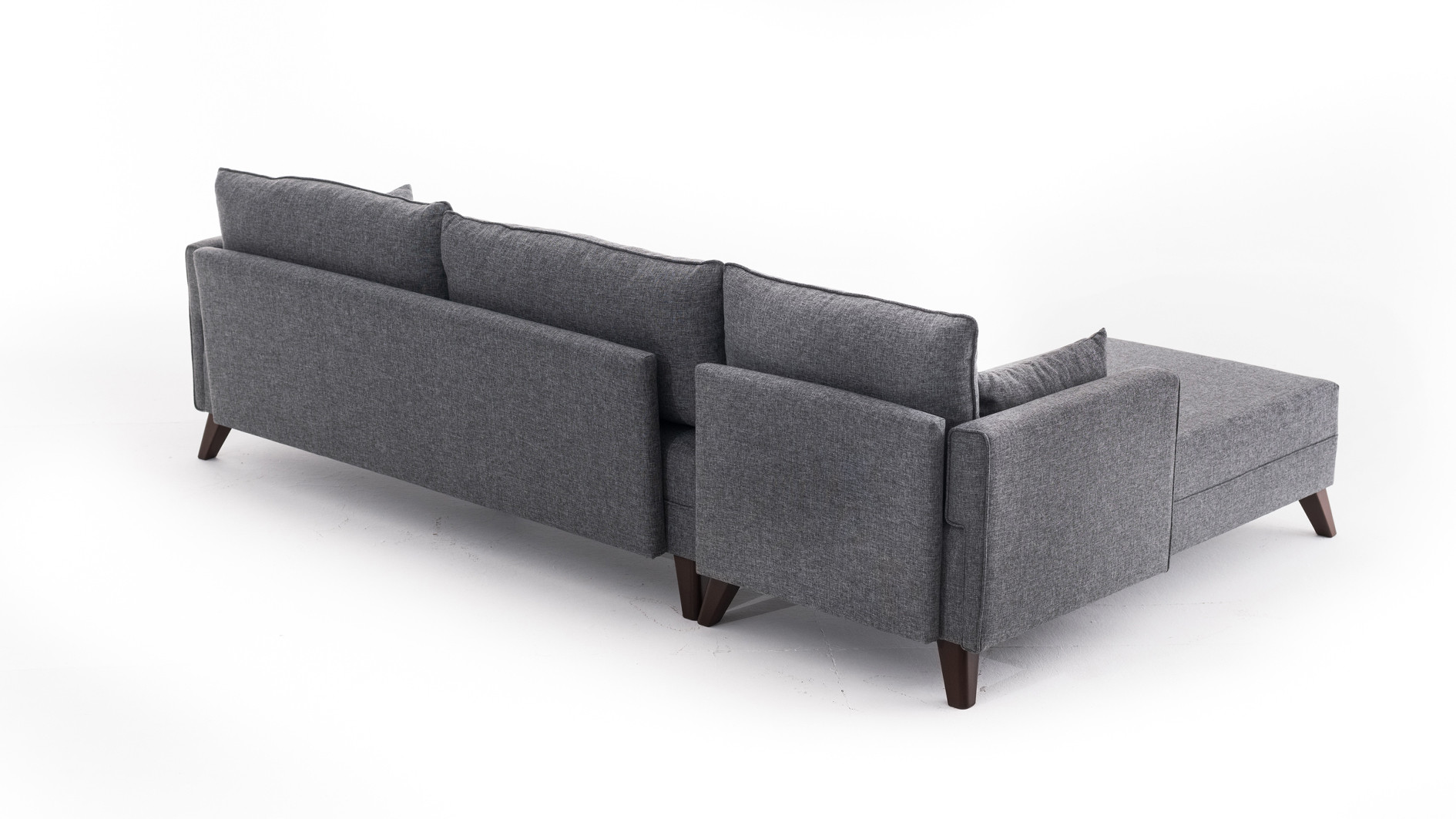 Sofa Récamiere Links Textil Grau