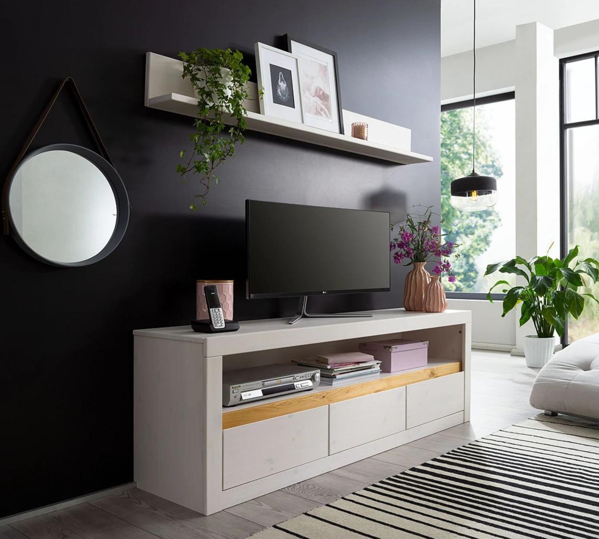 Wandboard Kiefernholz Massiv Weiß