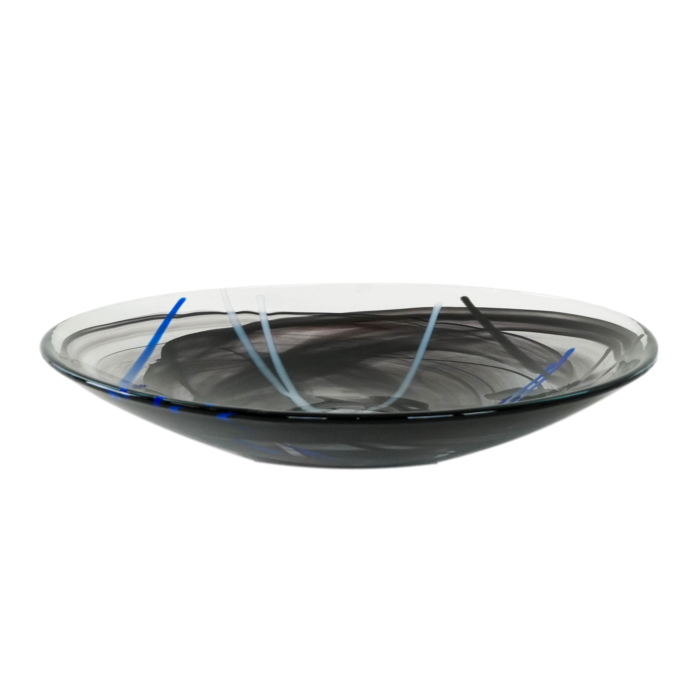 Contrast glass bowl Blue 1980s